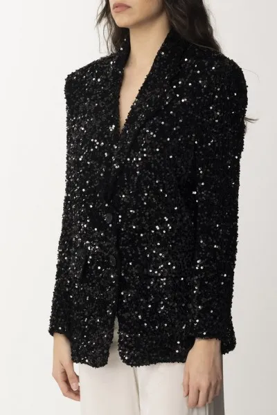 Giacca monopetto full paillettes Nero