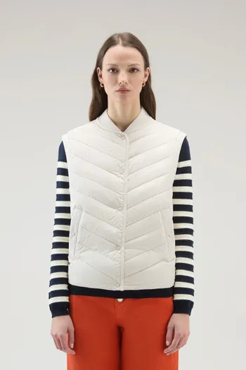 Gilet in microfibra con trapuntatura chevron                                                                                    