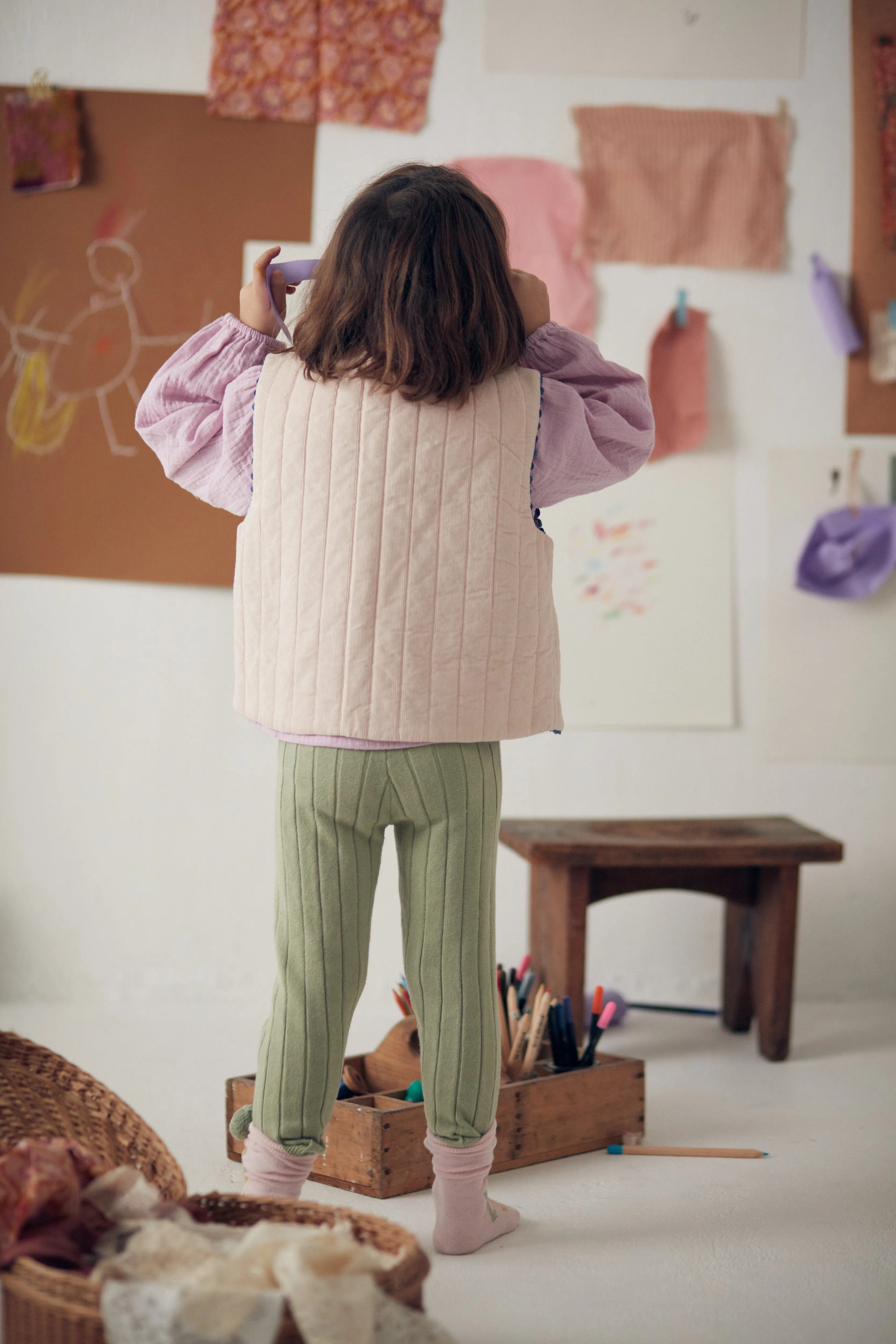 Gilet reversibile per neonata e bambina