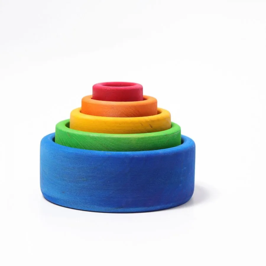 Gioco in legno Grimm's - Set di ciotoline blu