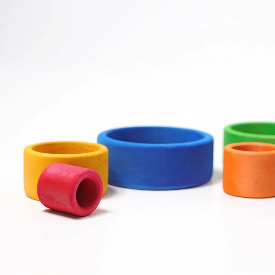 Gioco in legno Grimm's - Set di ciotoline blu