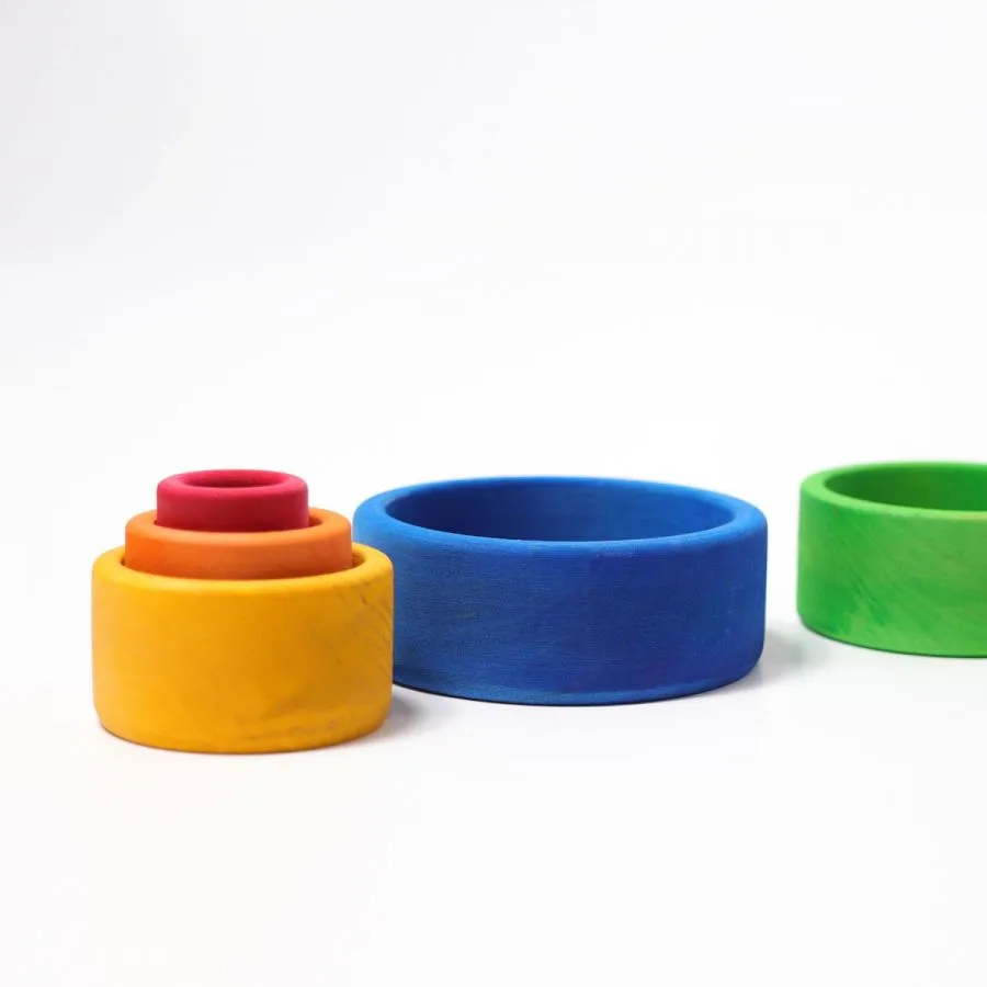 Gioco in legno Grimm's - Set di ciotoline blu