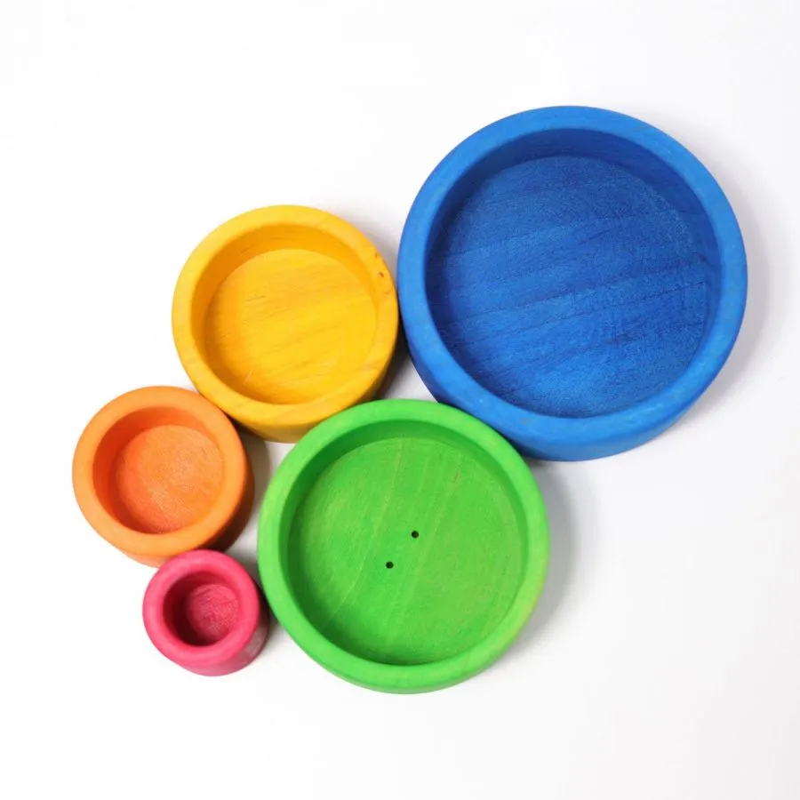 Gioco in legno Grimm's - Set di ciotoline blu