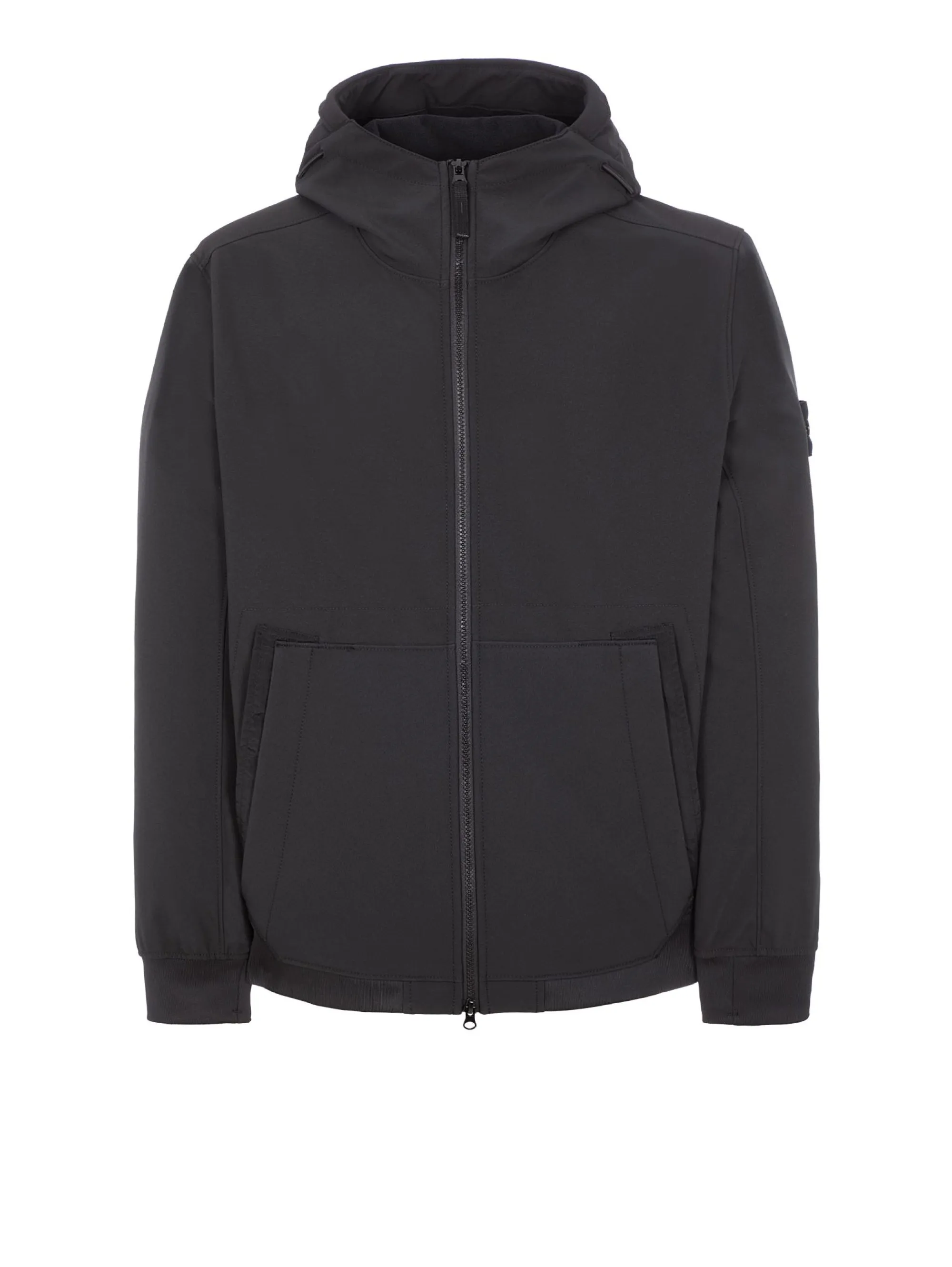 Giubbotto in Soft Shell-r con Cappuccio Nero