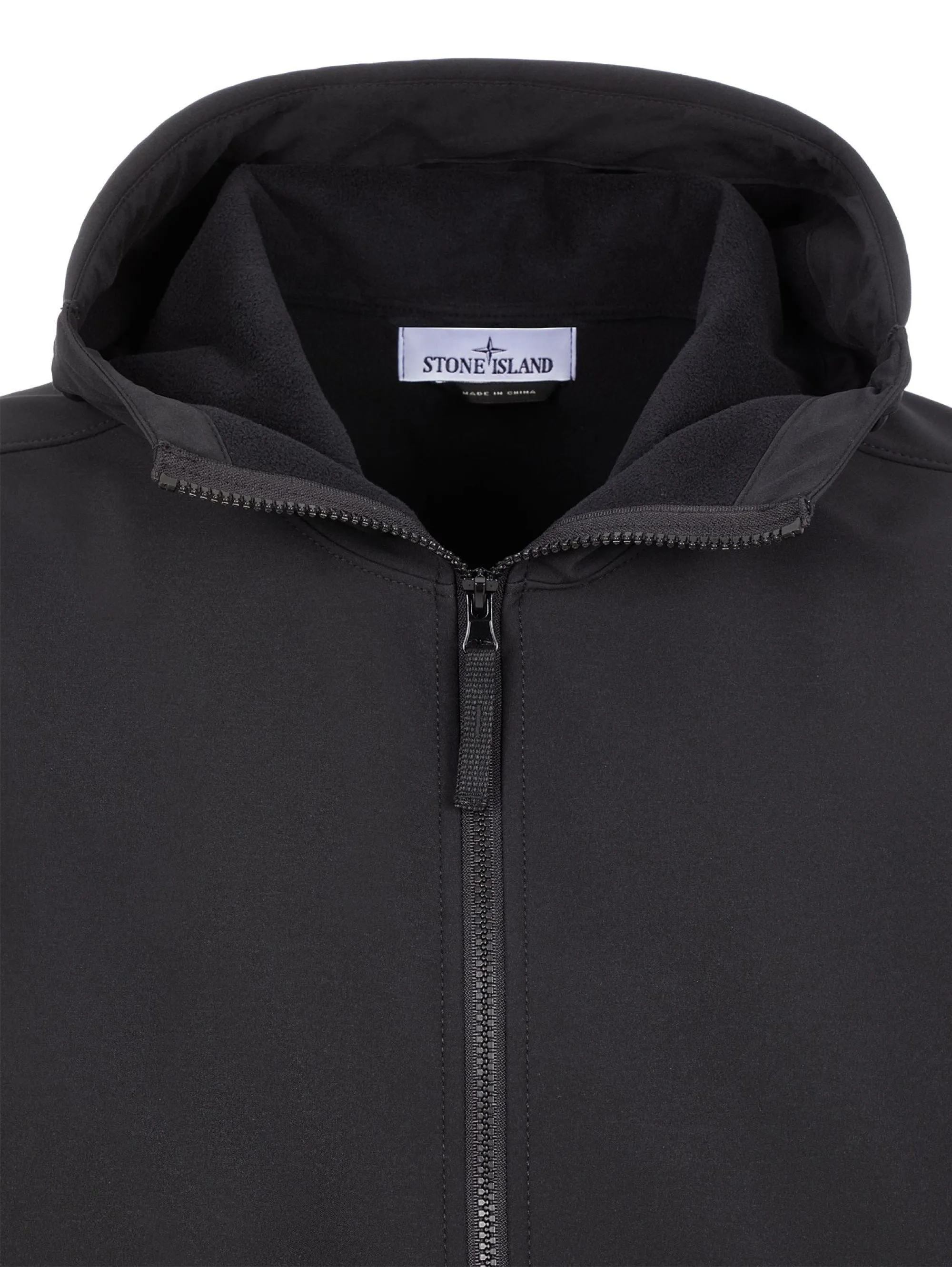 Giubbotto in Soft Shell-r con Cappuccio Nero