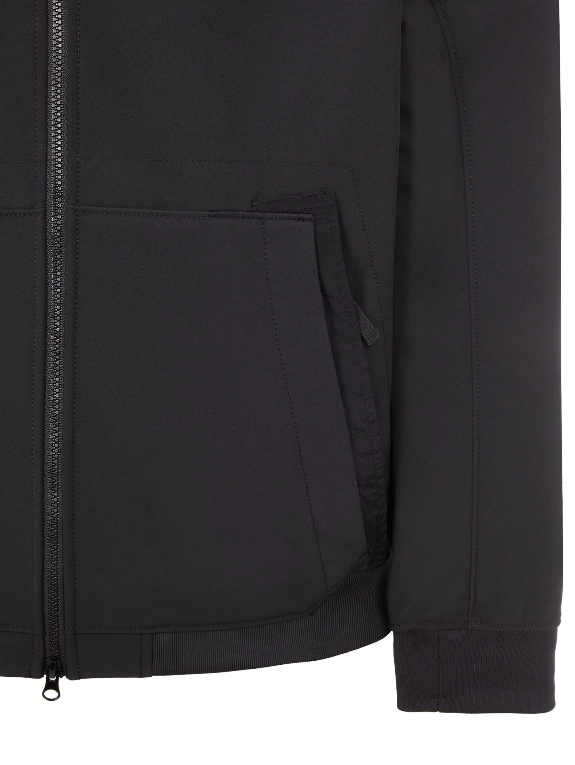 Giubbotto in Soft Shell-r con Cappuccio Nero