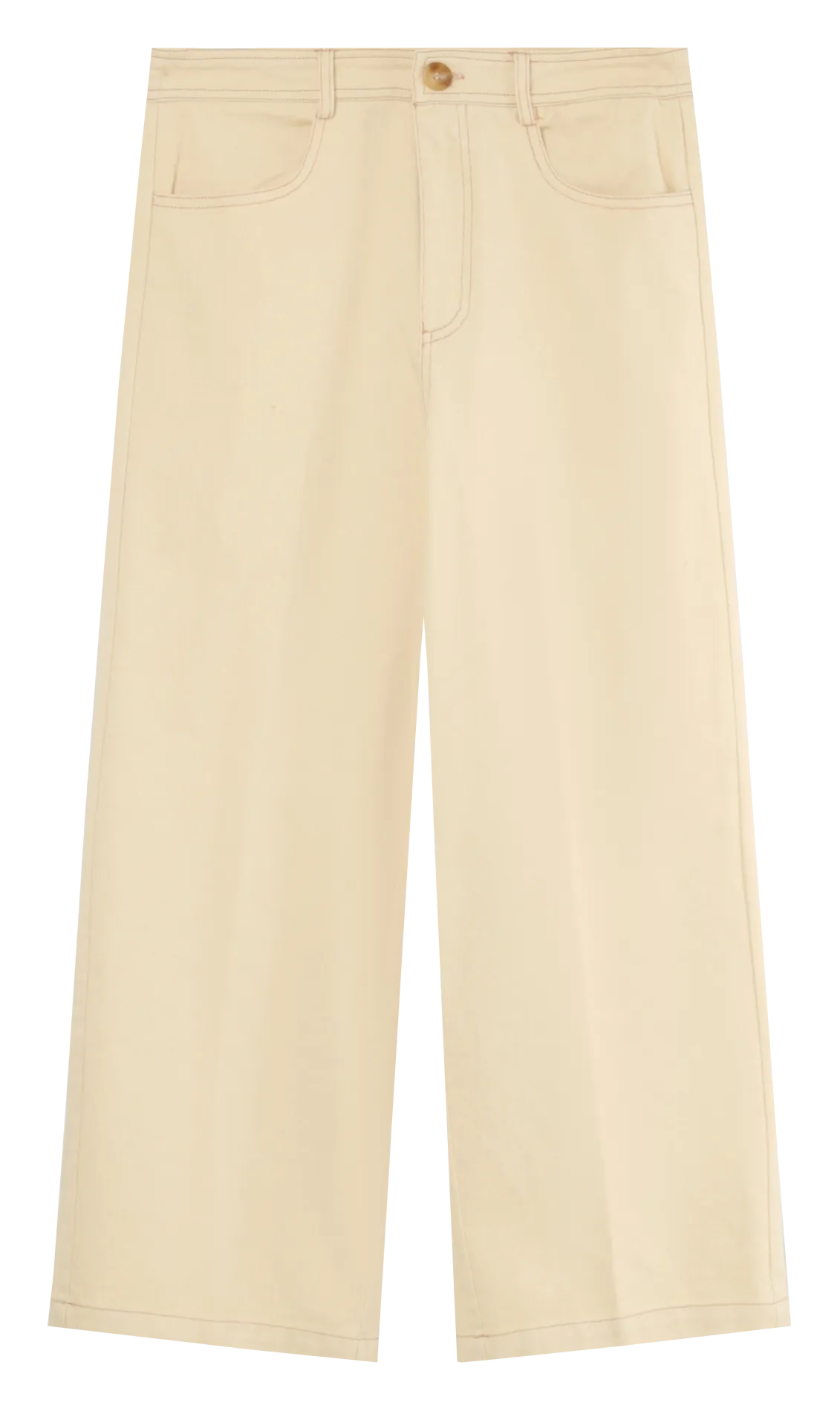  GRACE ET MILA   EMILIEN - Pantaloni larghi a vita alta in cotone | Beige