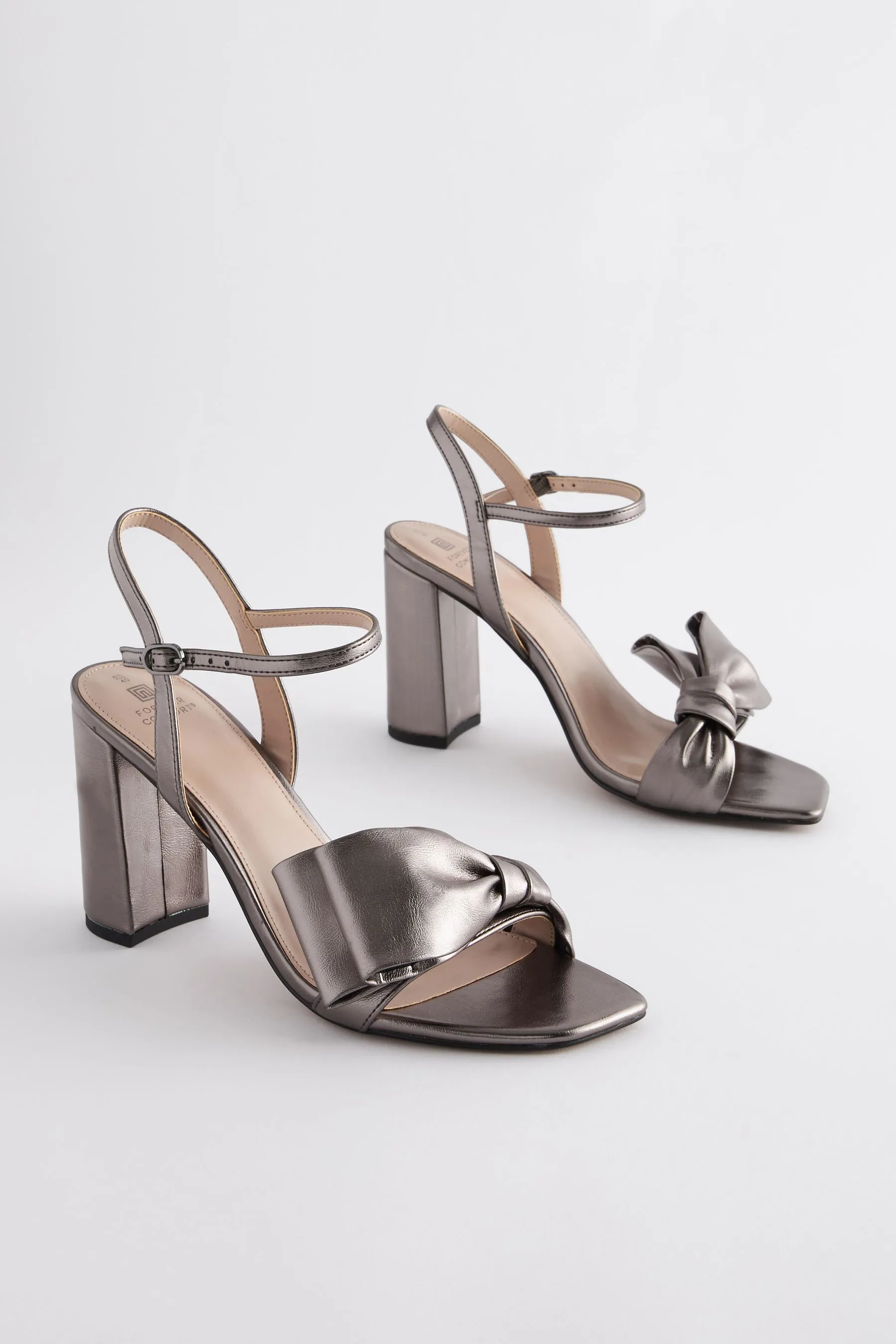 Grigio argentato  - Forever Comfort - Fiocco - Sandali con tacco largo