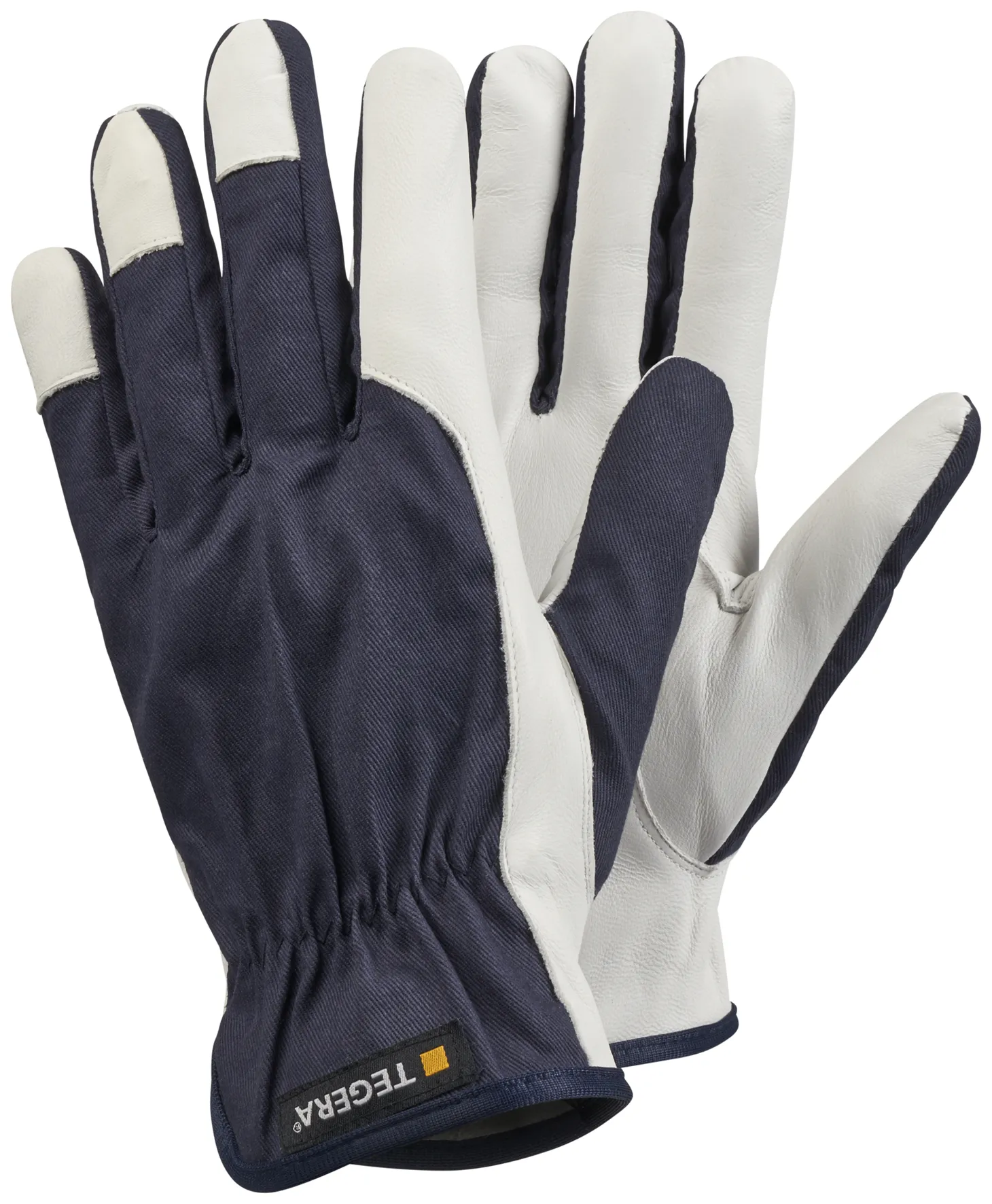Guanti da lavoro Tegera TEGERA, Tg. 10, in Cotone, pelle, col. Blu, bianco