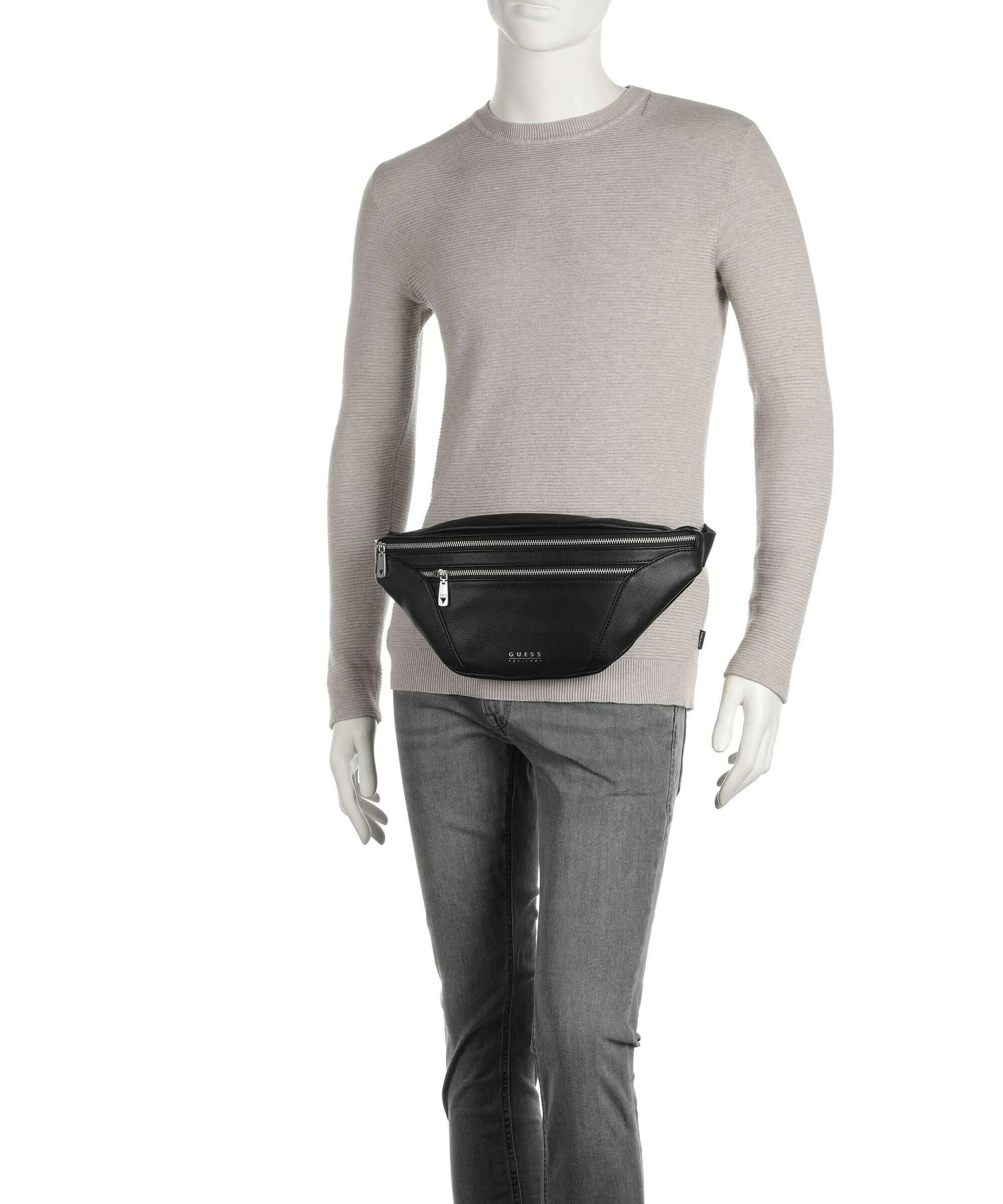  Guess Mestre Marsupio pelle sintetica nero  