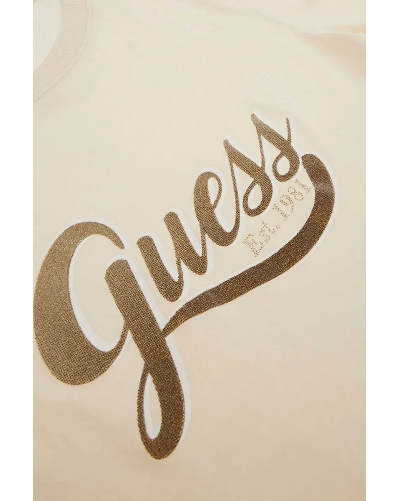 GUESS T-shirt logo scritta lurex
