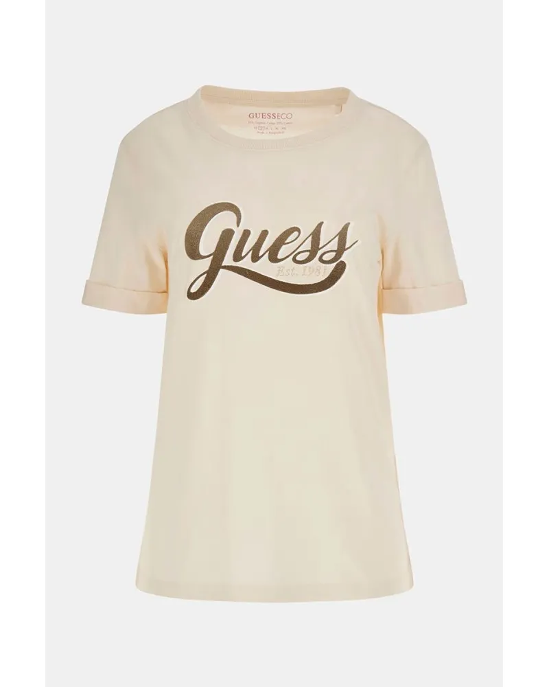 GUESS T-shirt logo scritta lurex