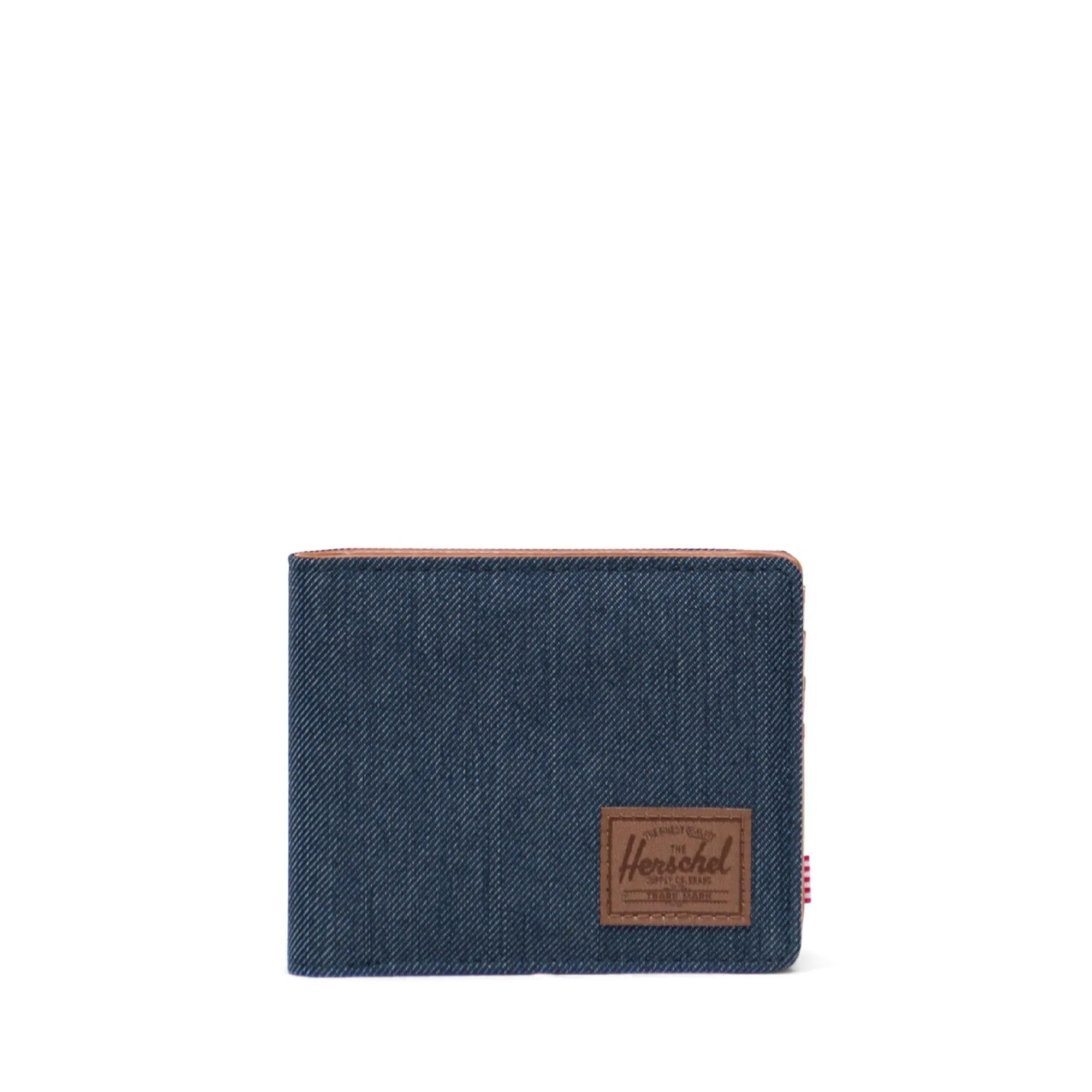 Hank Rfid Indigo Denim Crosshatch/Saddle Brown