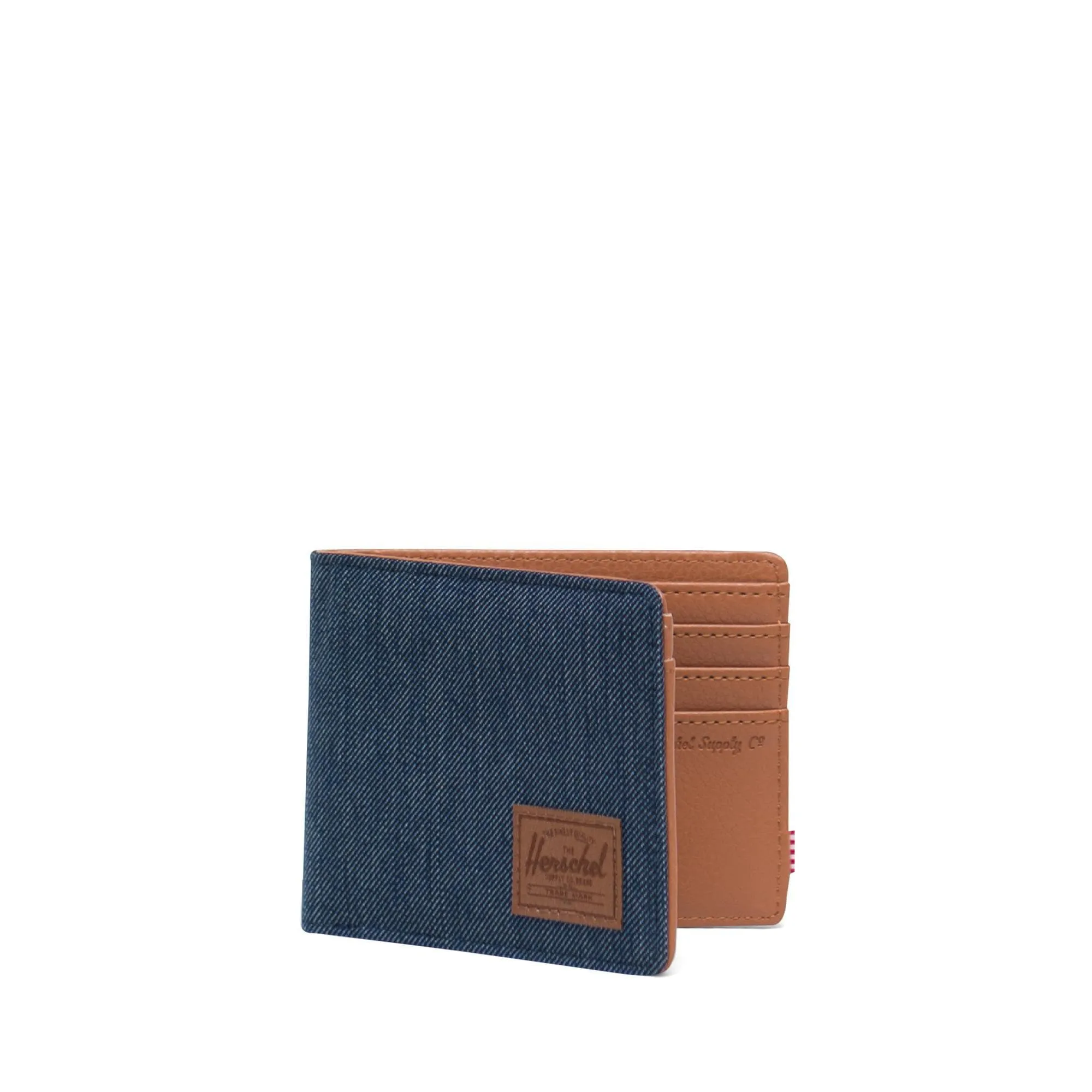 Hank Rfid Indigo Denim Crosshatch/Saddle Brown