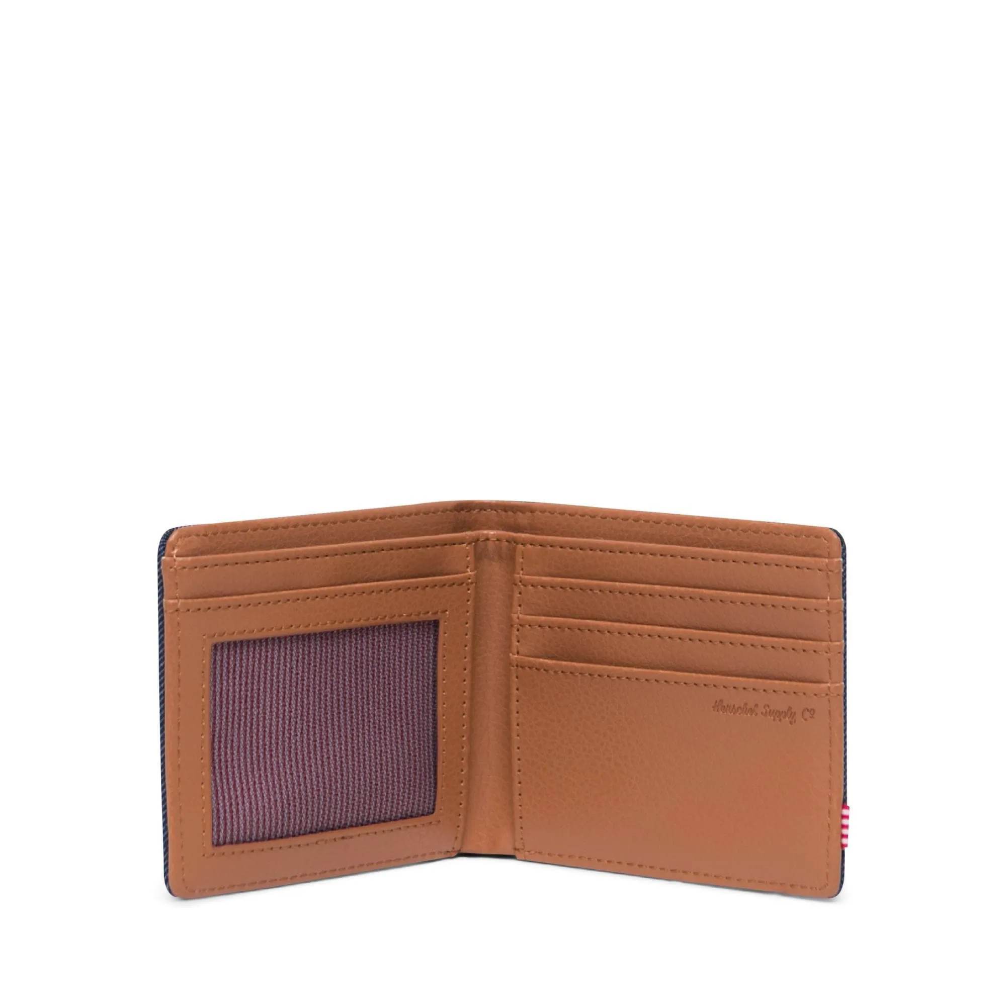 Hank Rfid Indigo Denim Crosshatch/Saddle Brown