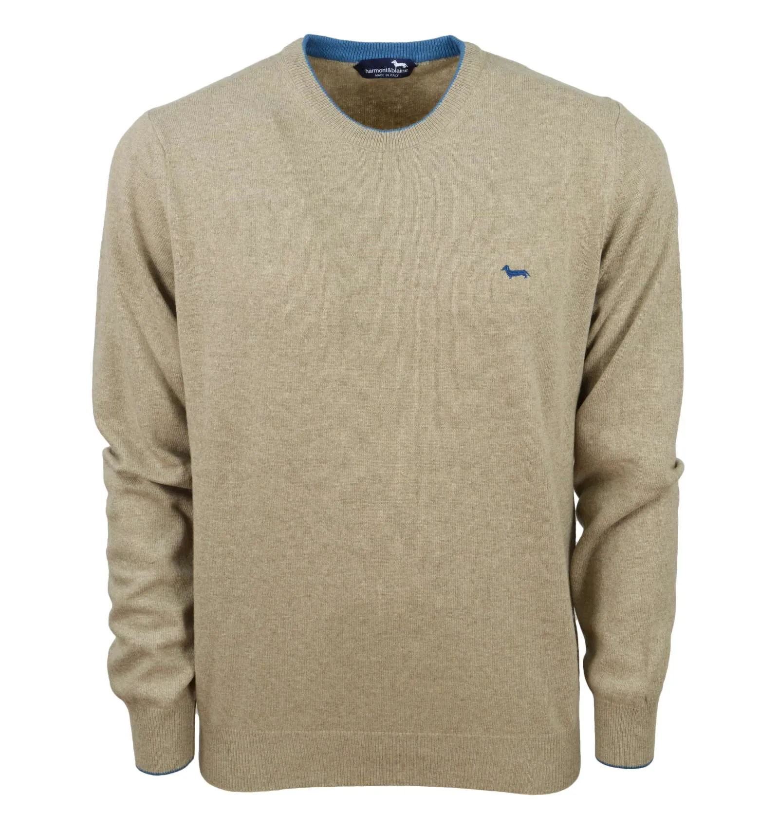 HARMONT & BLAINE uomo maglia paricollo basic beige HRM007 030187 213
