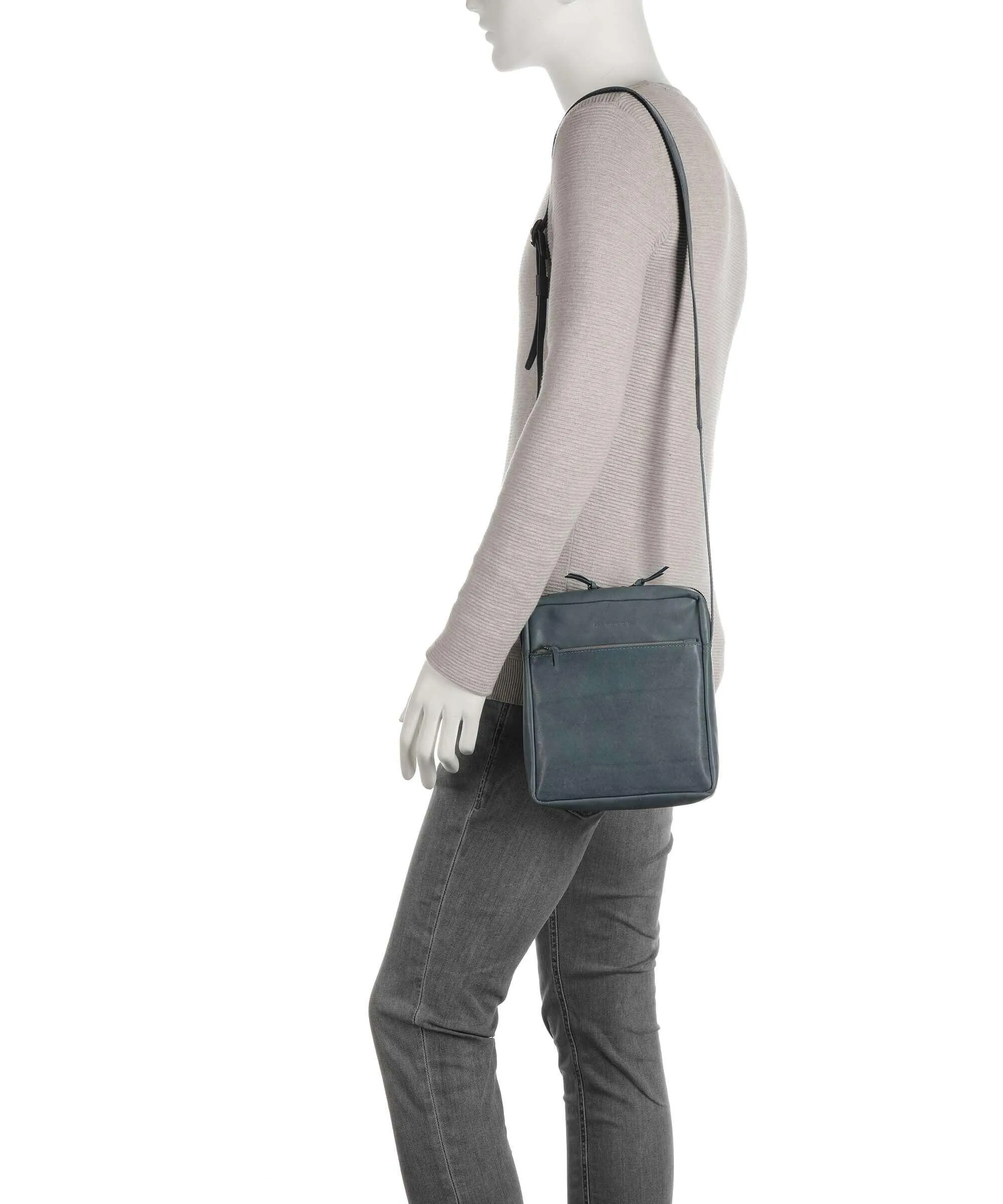  Harold's Bague M Borsa a tracolla morbida pelle bovina blu-grigio  