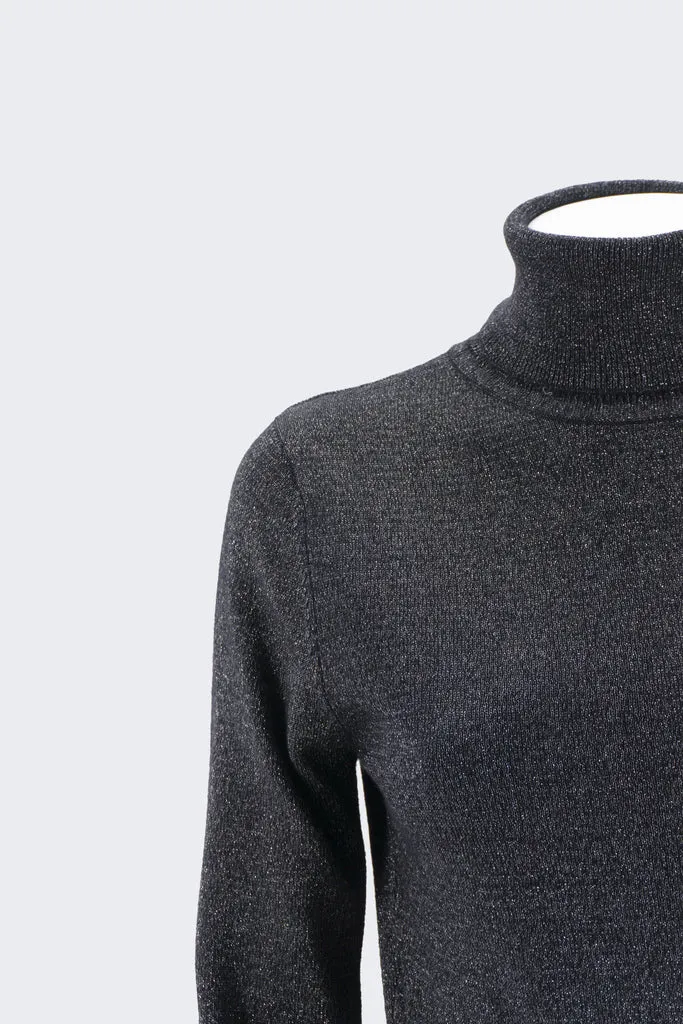High collar in Lurex / Black