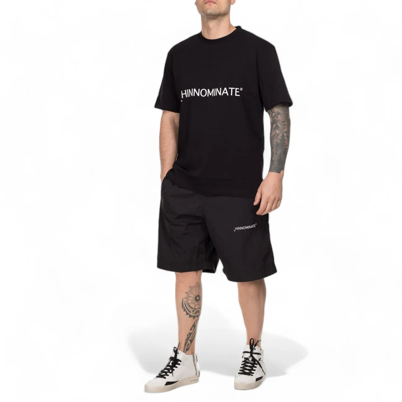 Hinnominate t-shirt nera logo grande