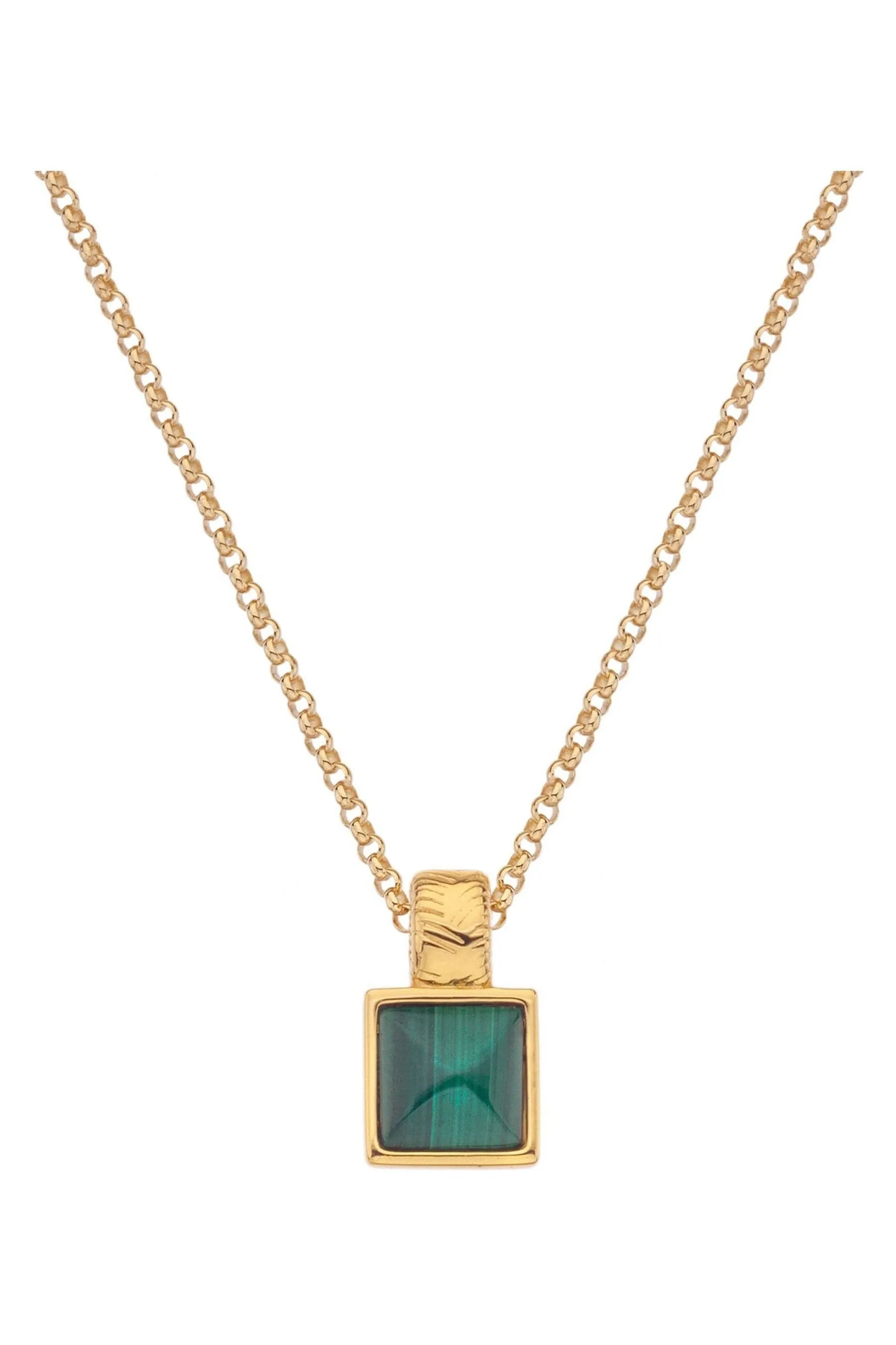 Hot Diamonds X Jac Jossa - Oro - Collana con ciondolo quadrato di Malachite
