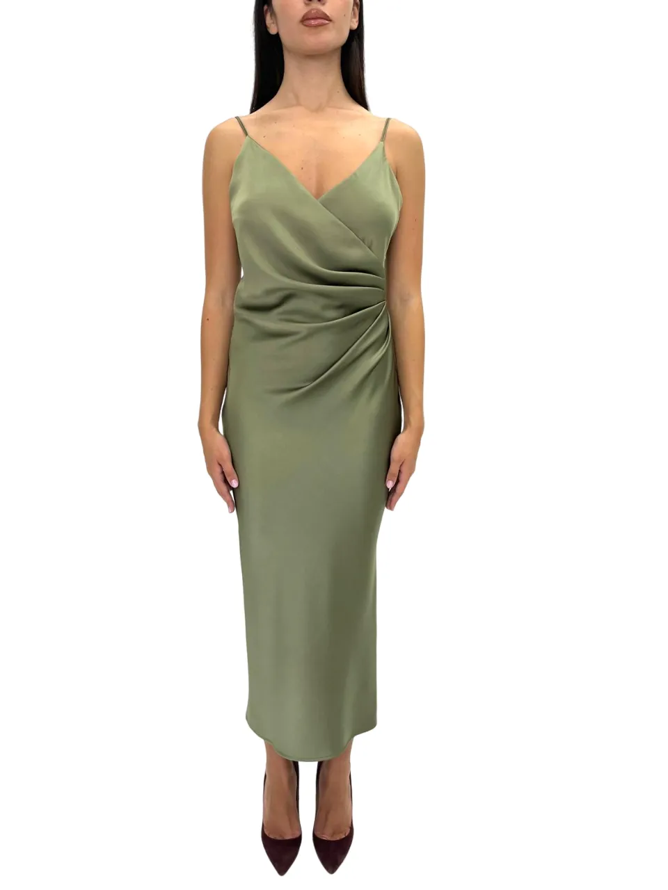 IMPERIAL   ABITO VERDE CON DRAPPEGGIO