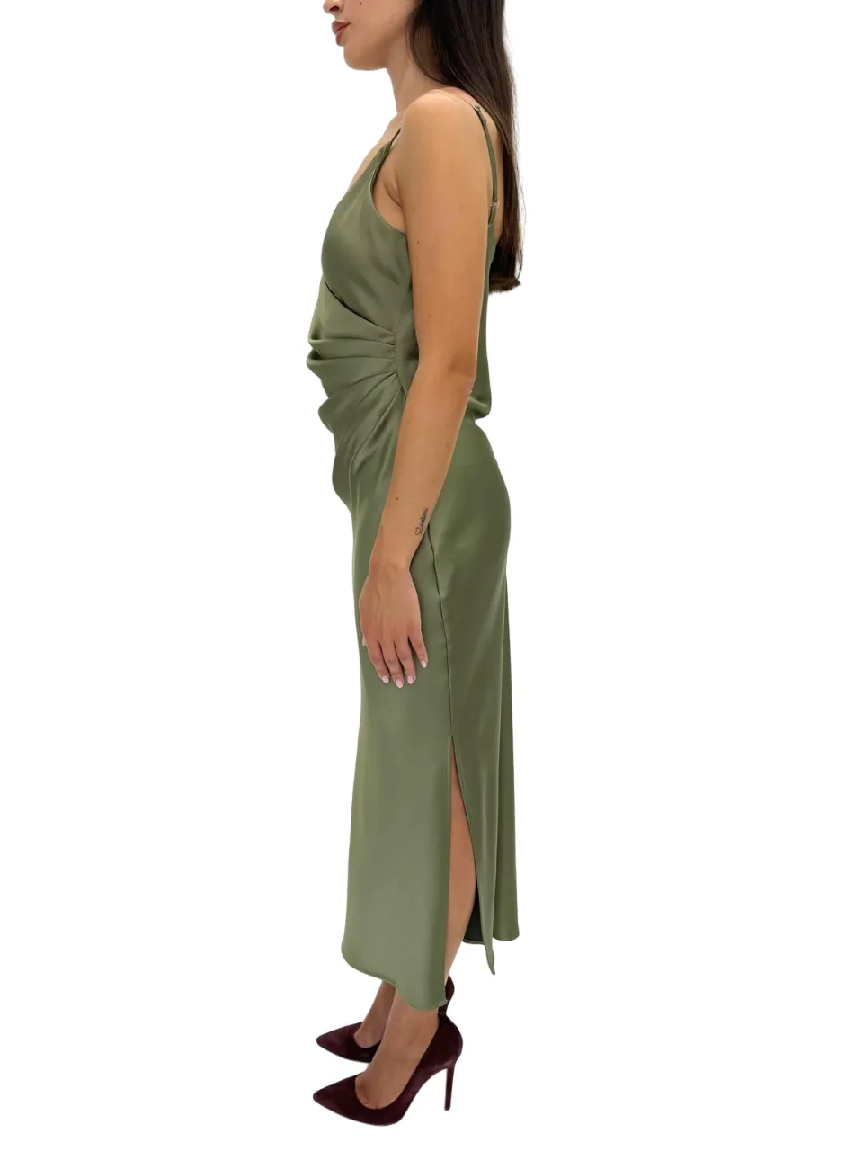 IMPERIAL   ABITO VERDE CON DRAPPEGGIO