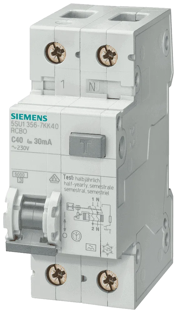 Interruttore Automatico Magnetotermico Differenziale 6A 30ma 4,5kA Siemens 5SU13531KK06