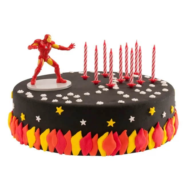 Iron Man Cake topper con candele - 21 unità