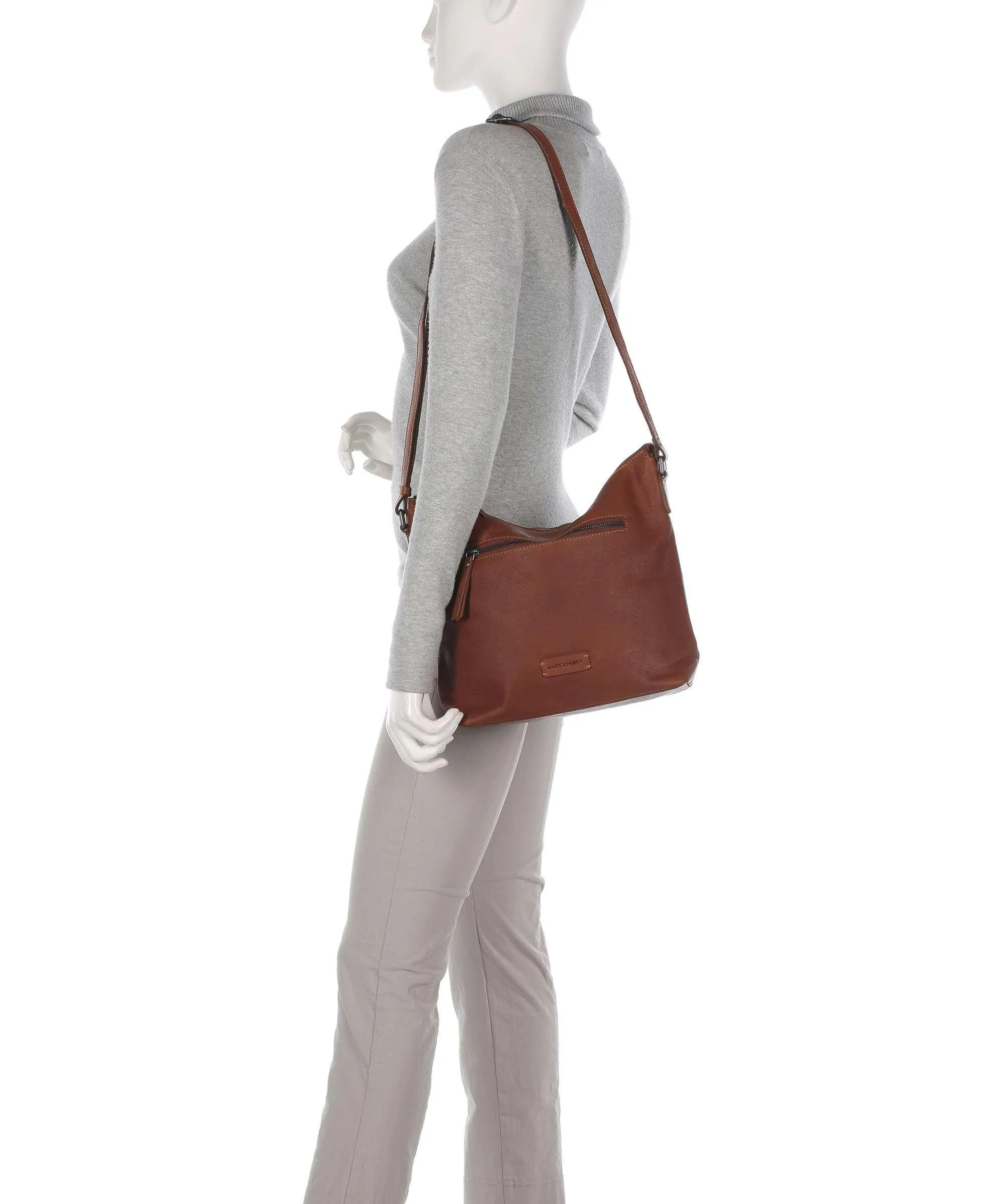  Jack Kinsky Montreal 21N Borsa a tracolla pelle granulata cognac  