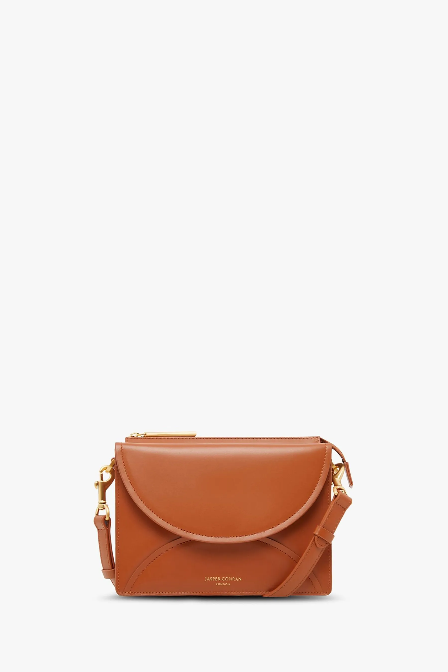 Jasper Conran London Darcey Borsa a tracolla con doppia patta in pelle    