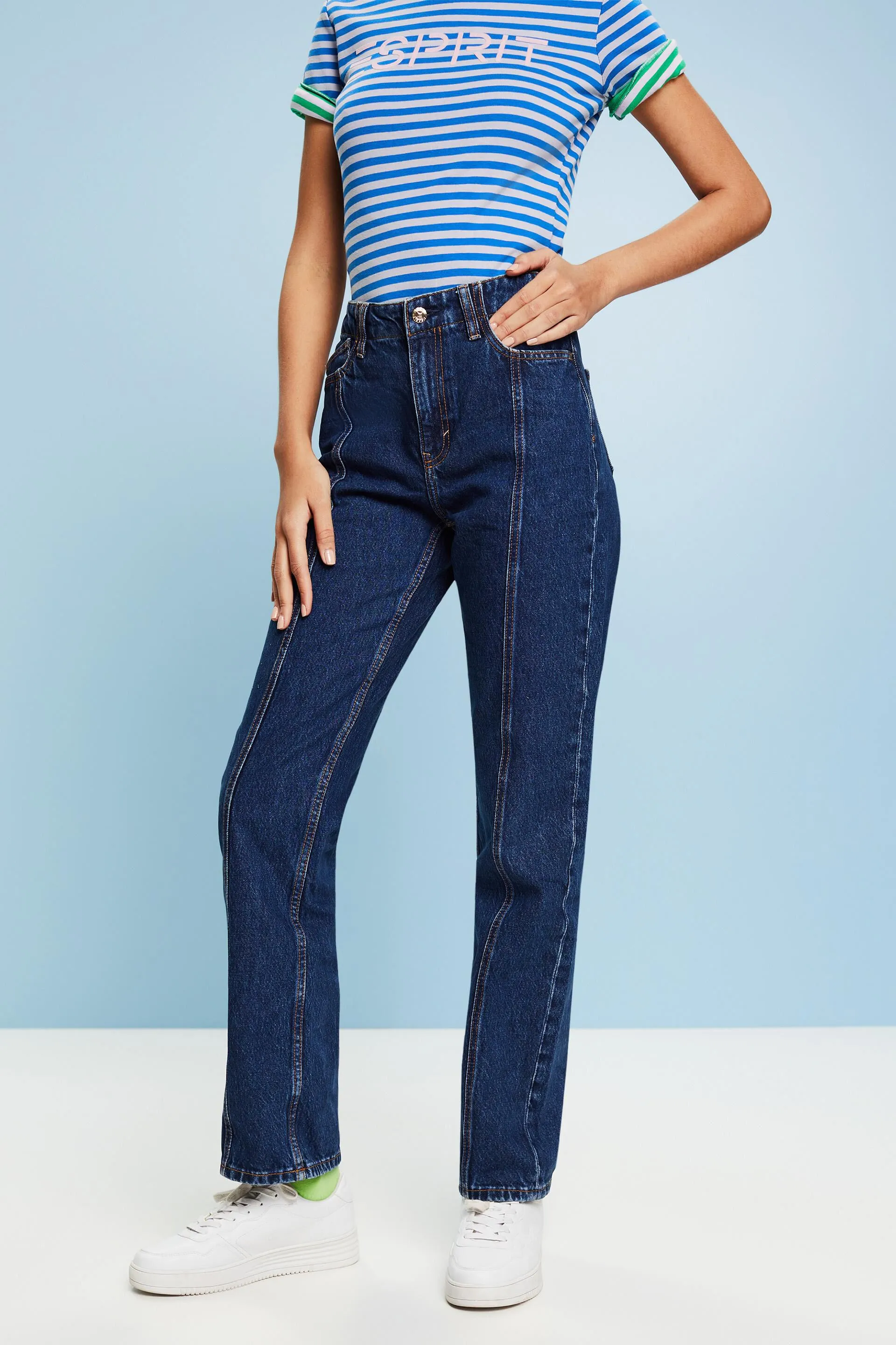 Jeans dritti a vita alta