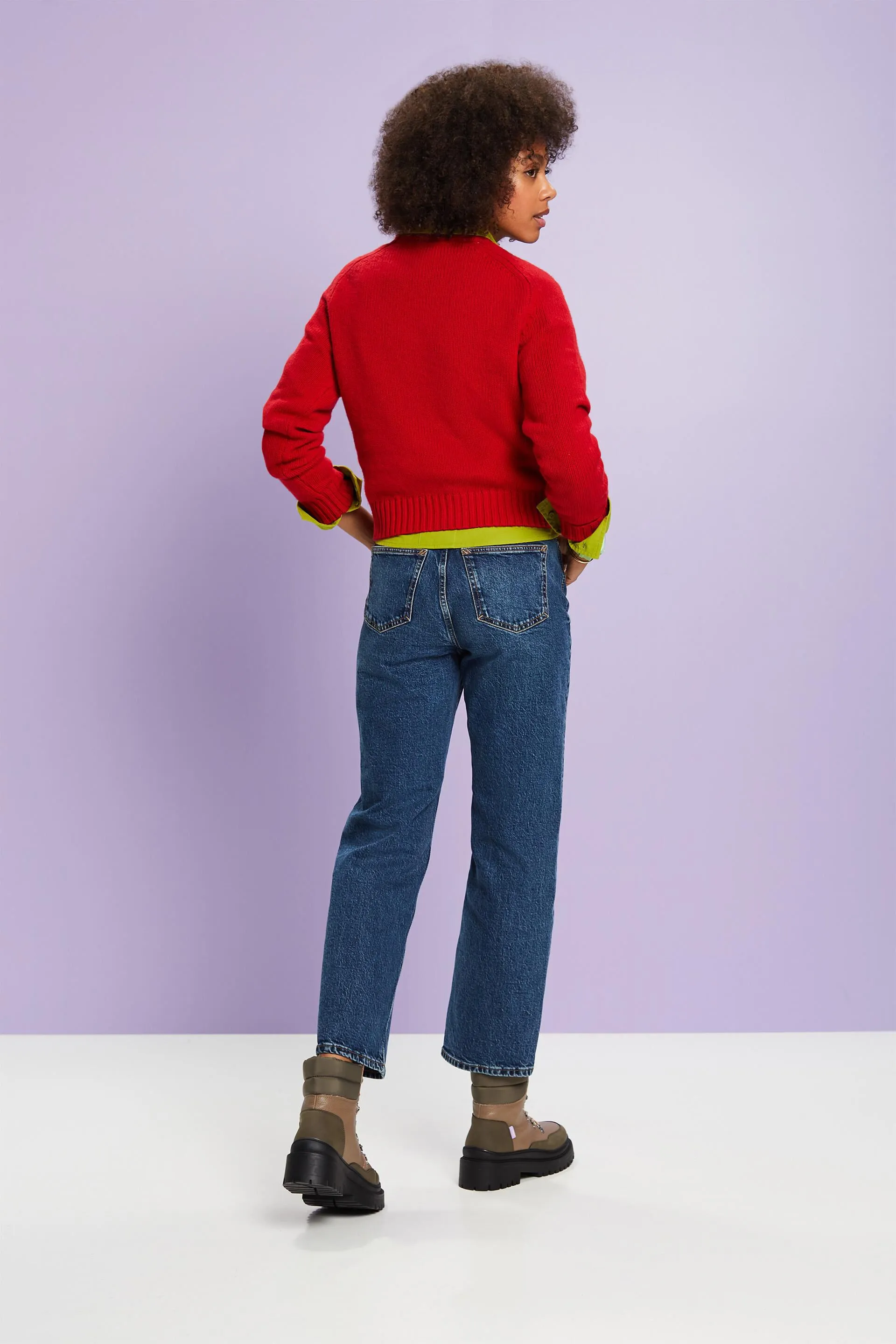Jeans dritti retrò a vita alta