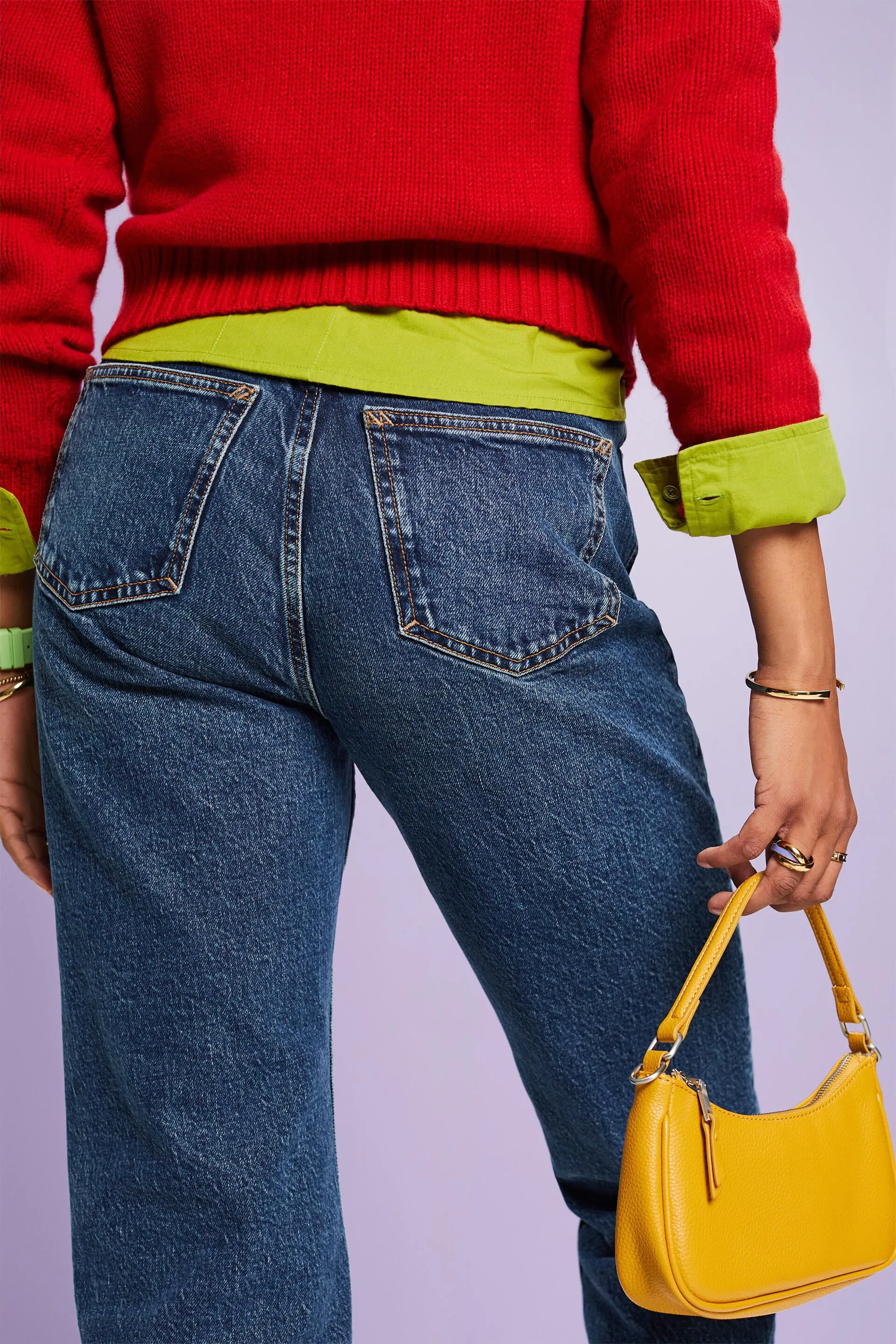 Jeans dritti retrò a vita alta
