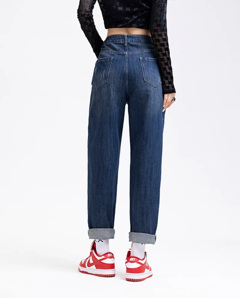 Jeans Harem da donna nuovi pantaloni dritti allentati retrò
