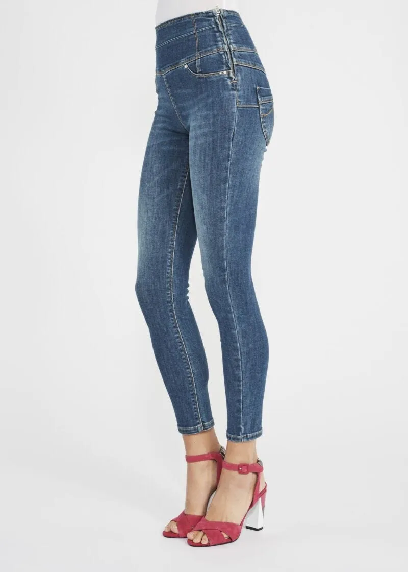 Jeans jeggings a vita alta