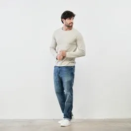 Jeans lunghi blu con tasche