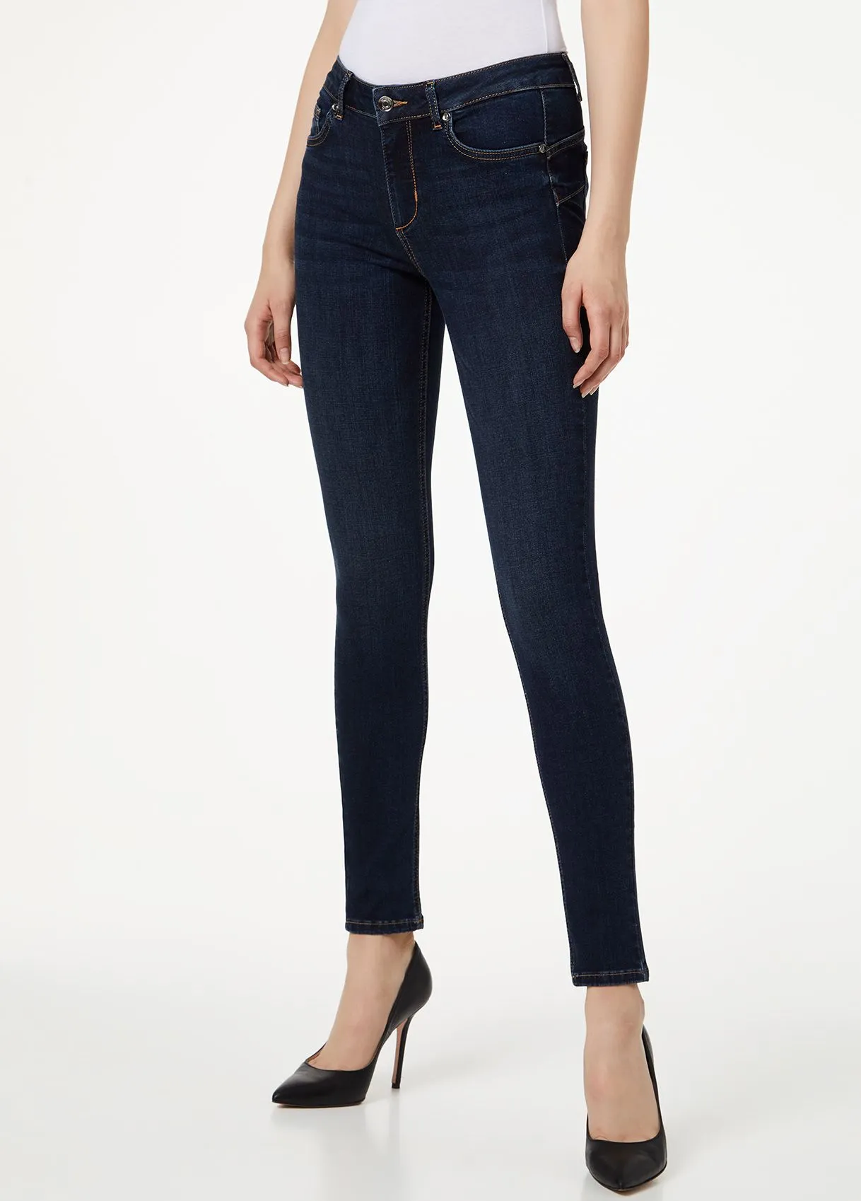 Jeans skinny a vita alta