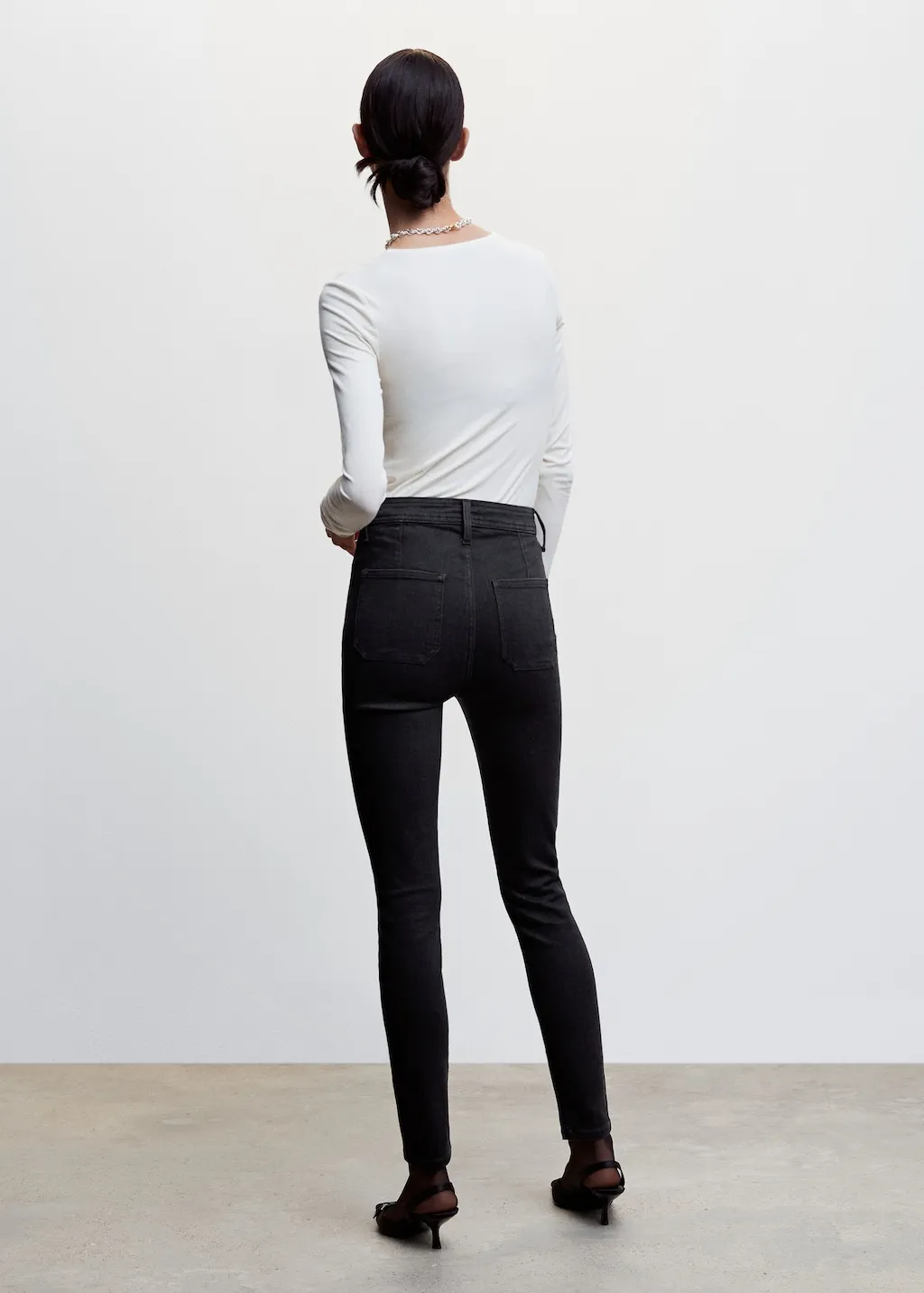 Jeggings di cotone a vita alta