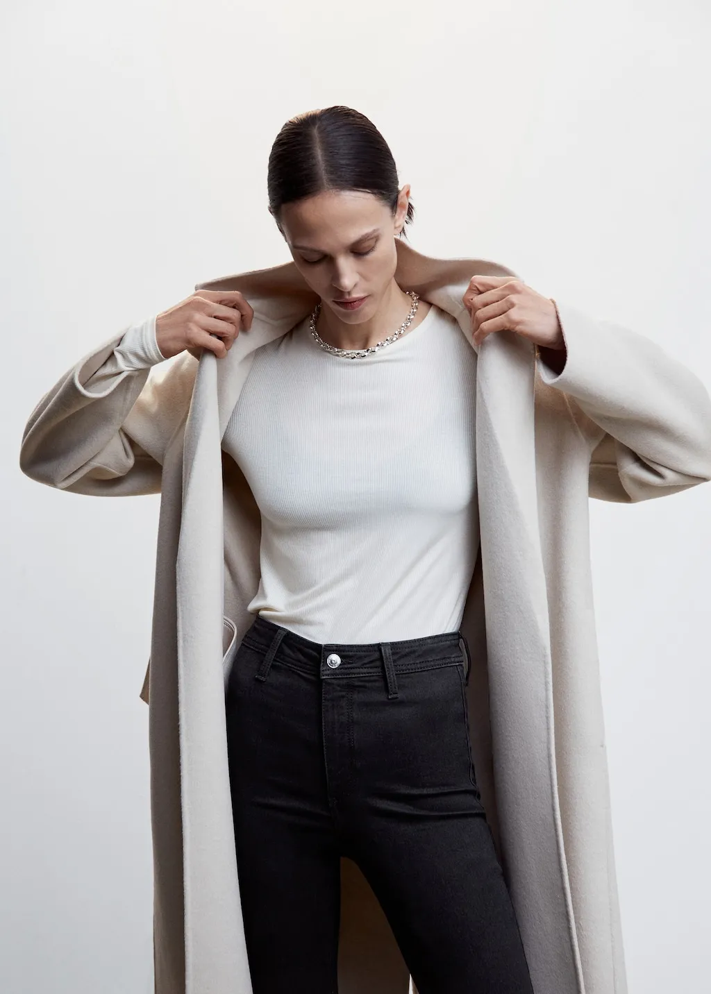 Jeggings di cotone a vita alta