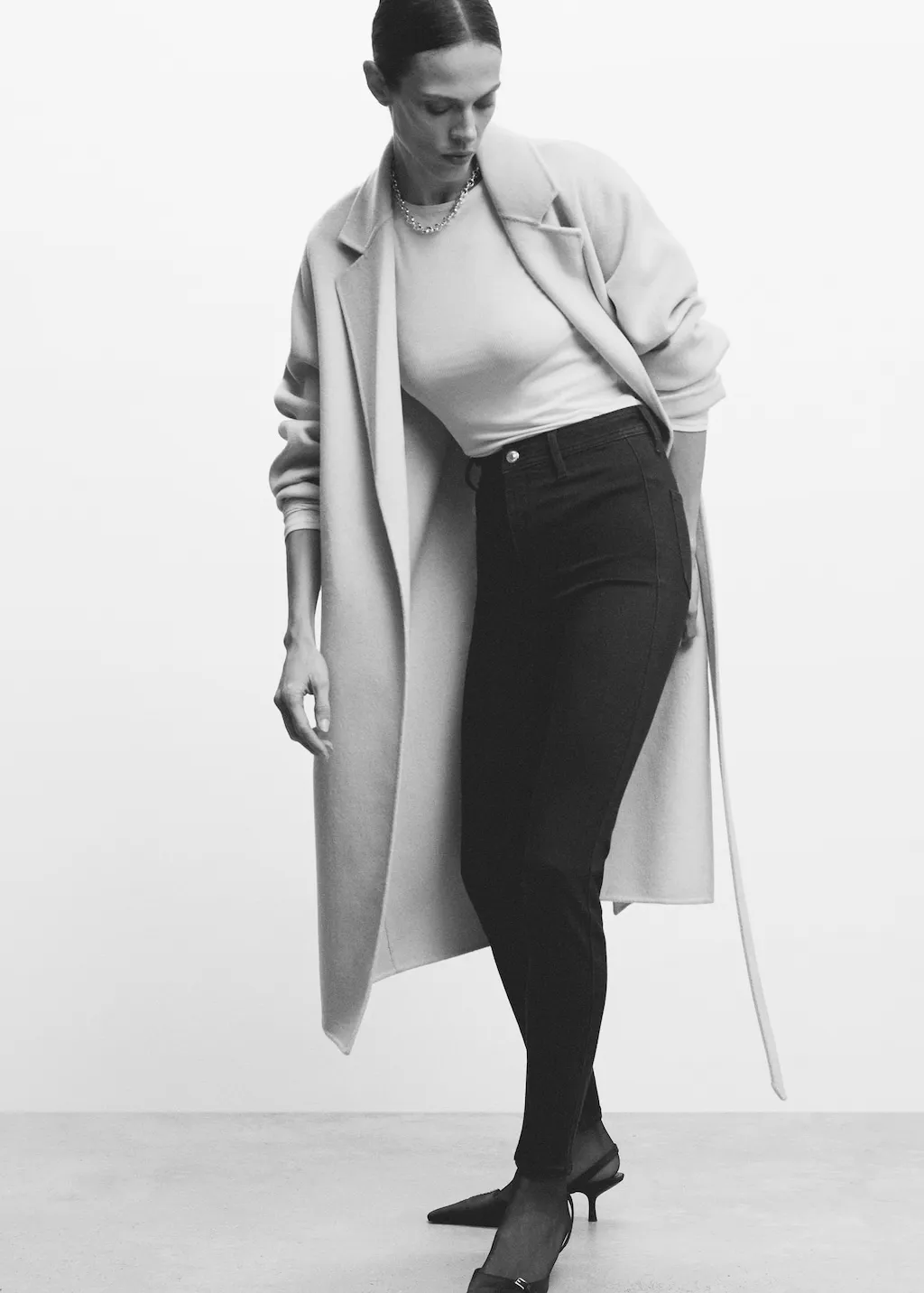 Jeggings di cotone a vita alta