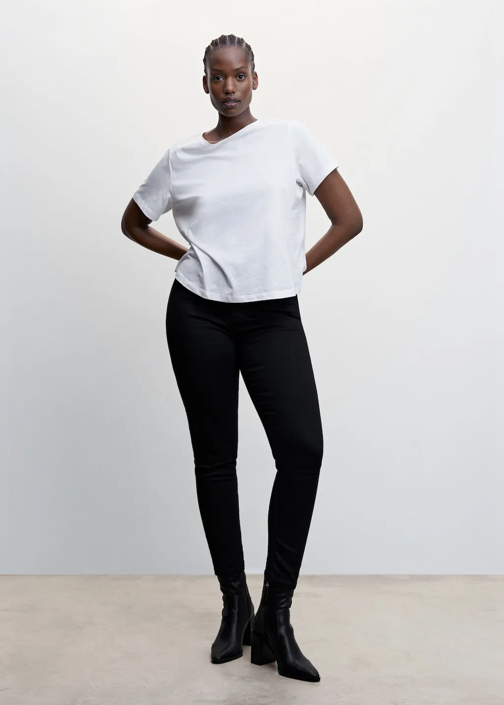 Jeggings di cotone a vita alta