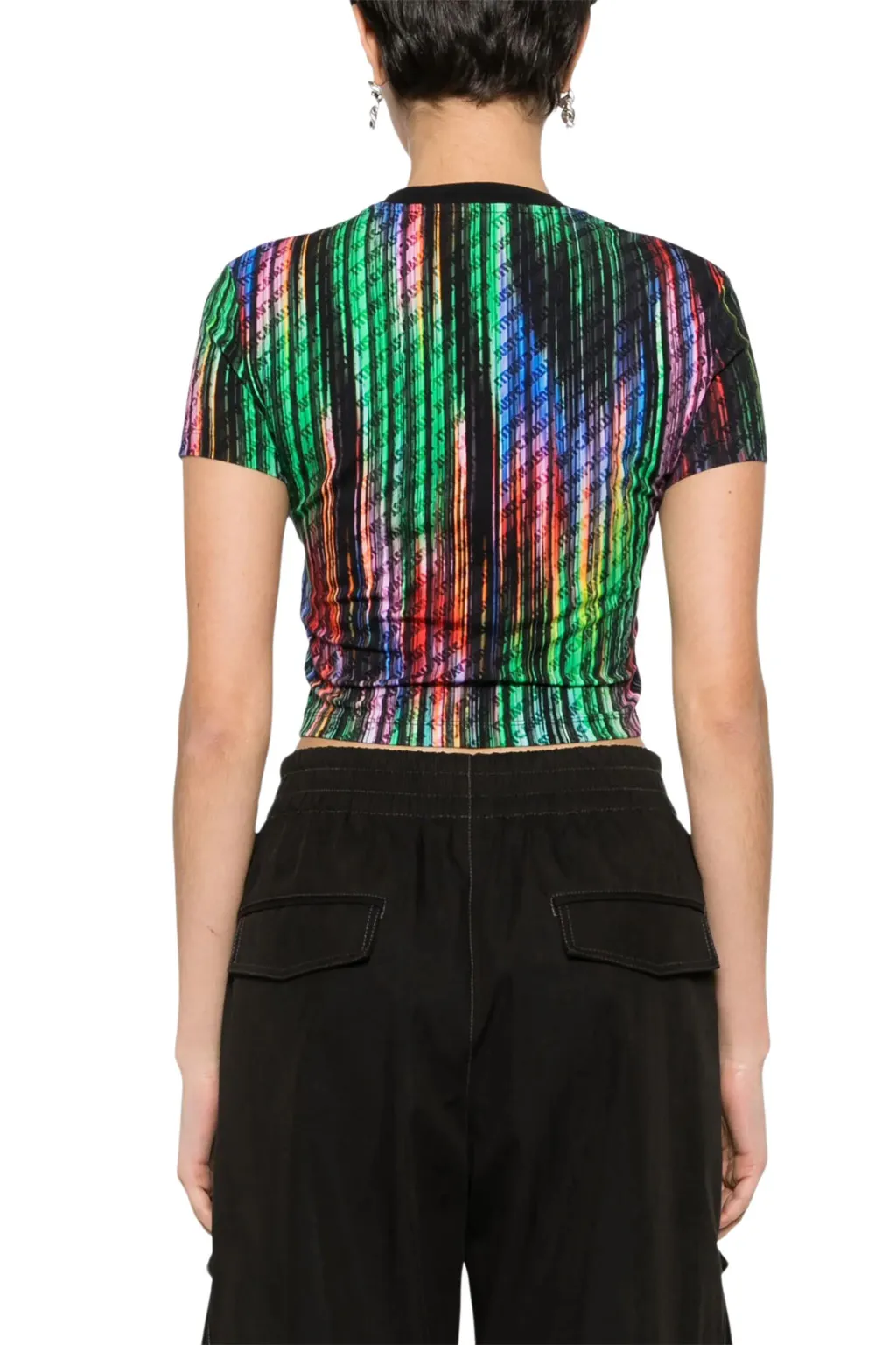 JUST CAVALLI T-SHIRT CROP MULTICOLOR AHE02