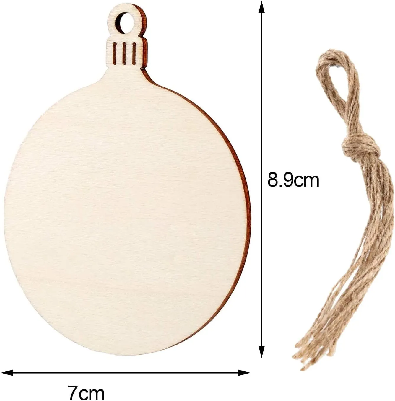 KAHEIGN 60 Pz Ornamenti Natalizi in Legno, Forma Rotonda della Lanterna Ornamenti di Legno della Fetta per La Decorazione del Pe