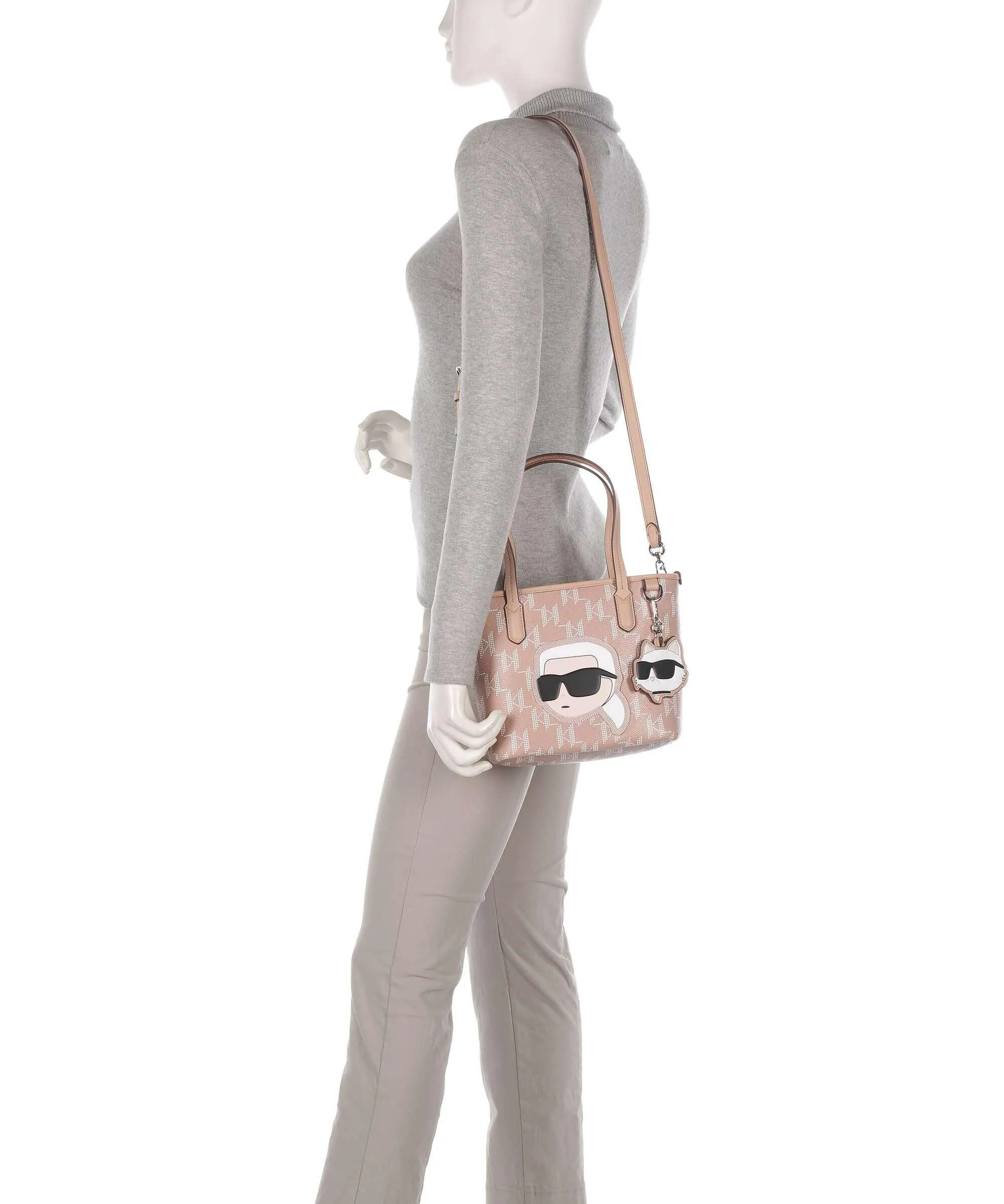  Karl Lagerfeld K/Ikonik 2.0 Borsa a mano pelle sintetica rosa antico  