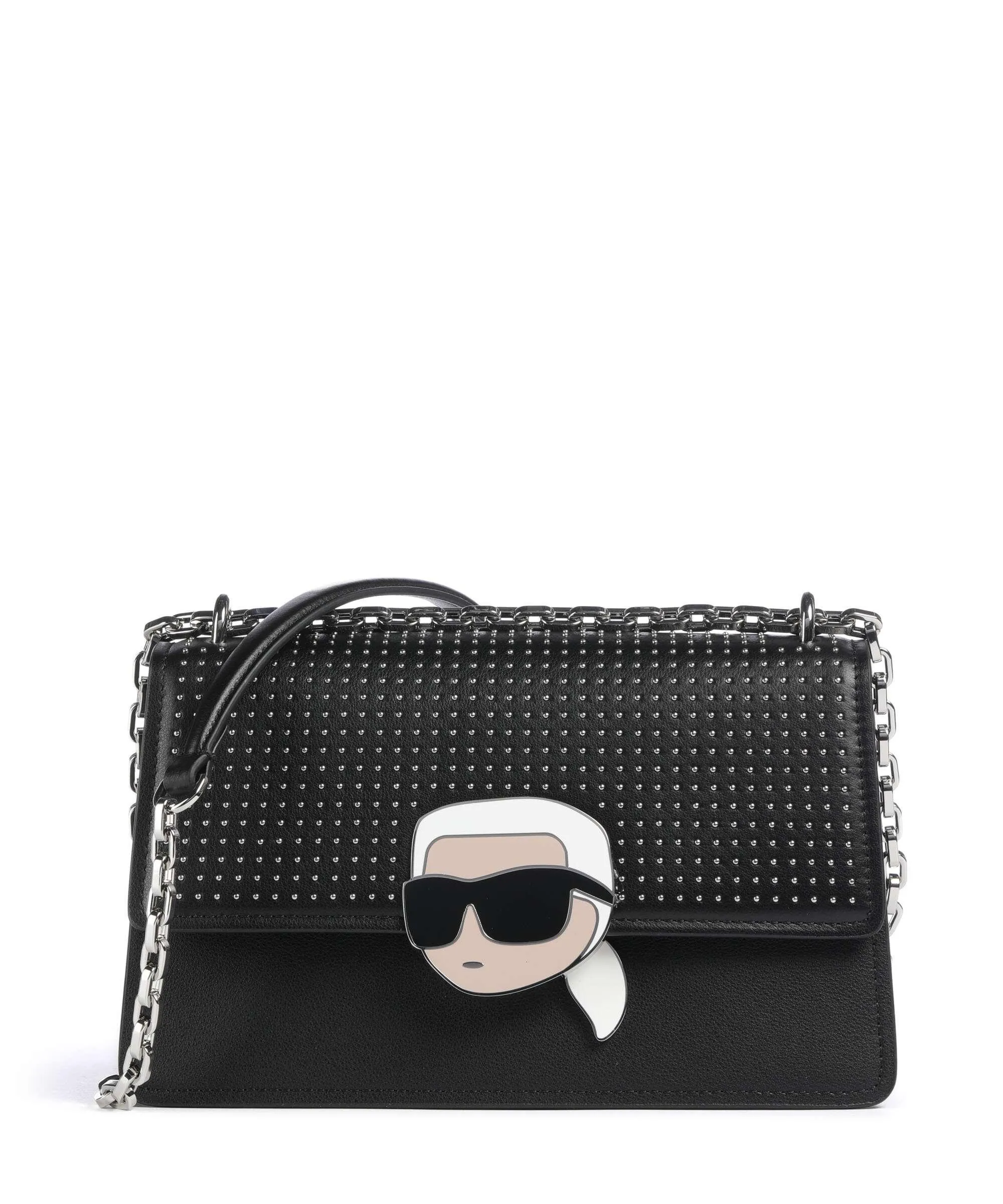  Karl Lagerfeld K/Ikonik 2.0 Borsa a spalla pelle di vacchetta finemente grana nero  