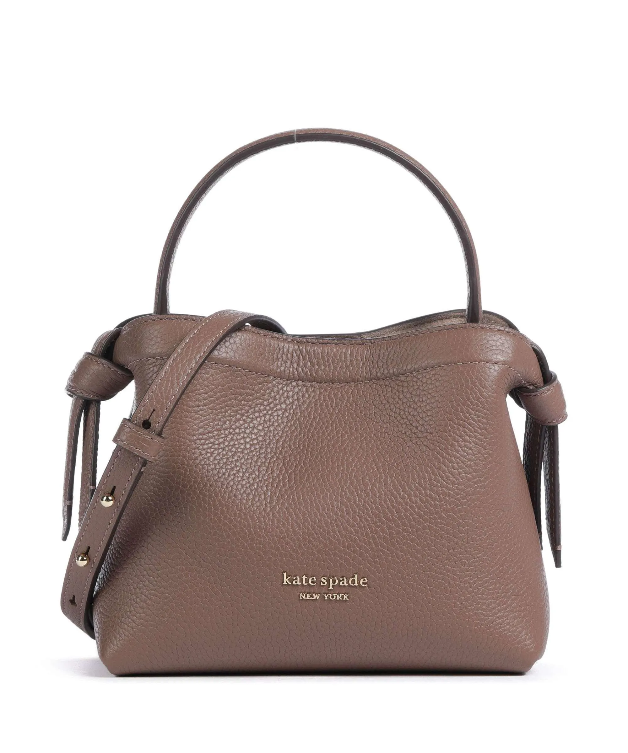  Kate Spade New York Knott Borsa a tracolla pelle granulata marrone  