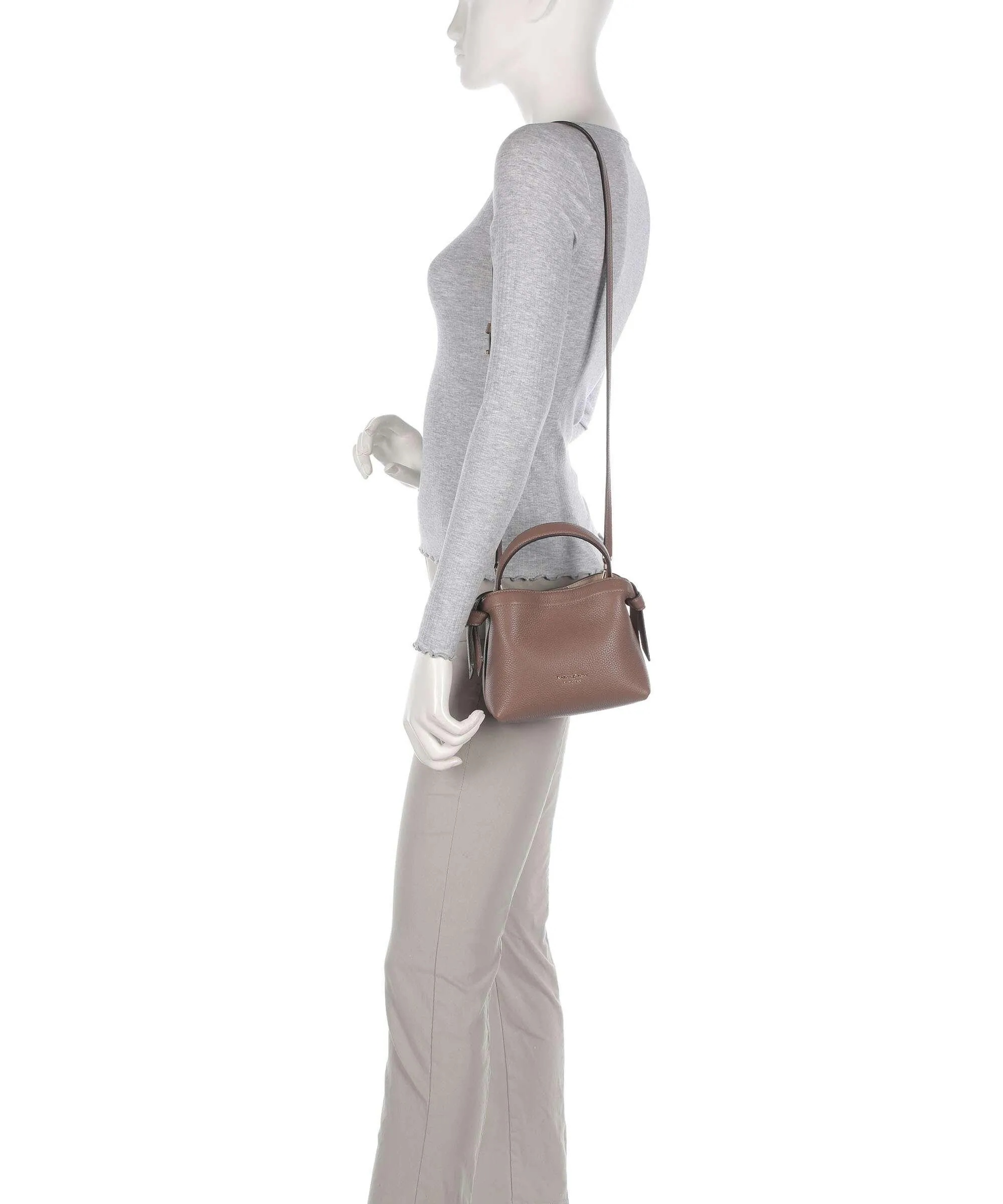  Kate Spade New York Knott Borsa a tracolla pelle granulata marrone  