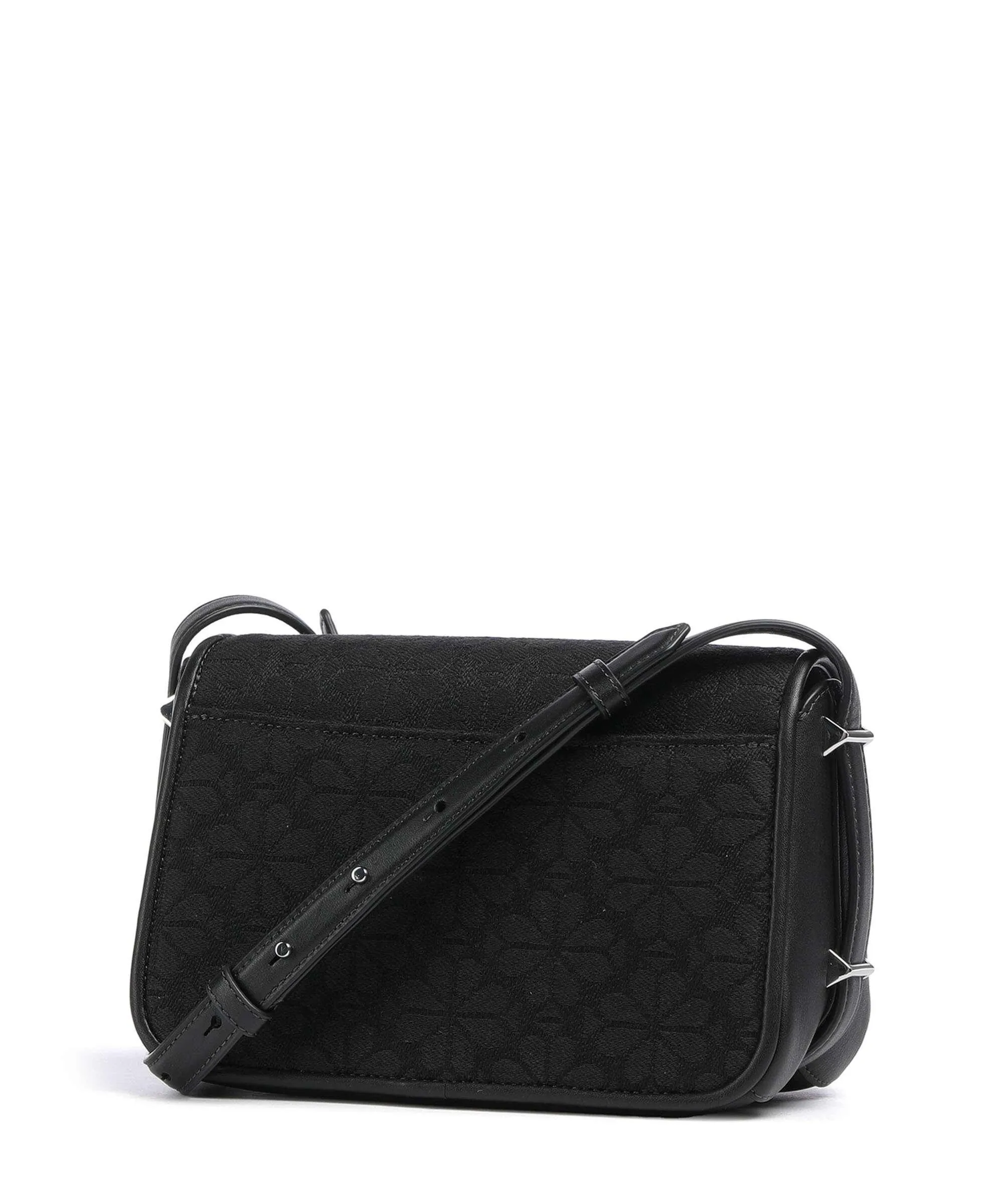  Kate Spade New York Spade Flower Jacquard Borsa a tracolla tissu, pelle di vacchetta finemente grana nero  