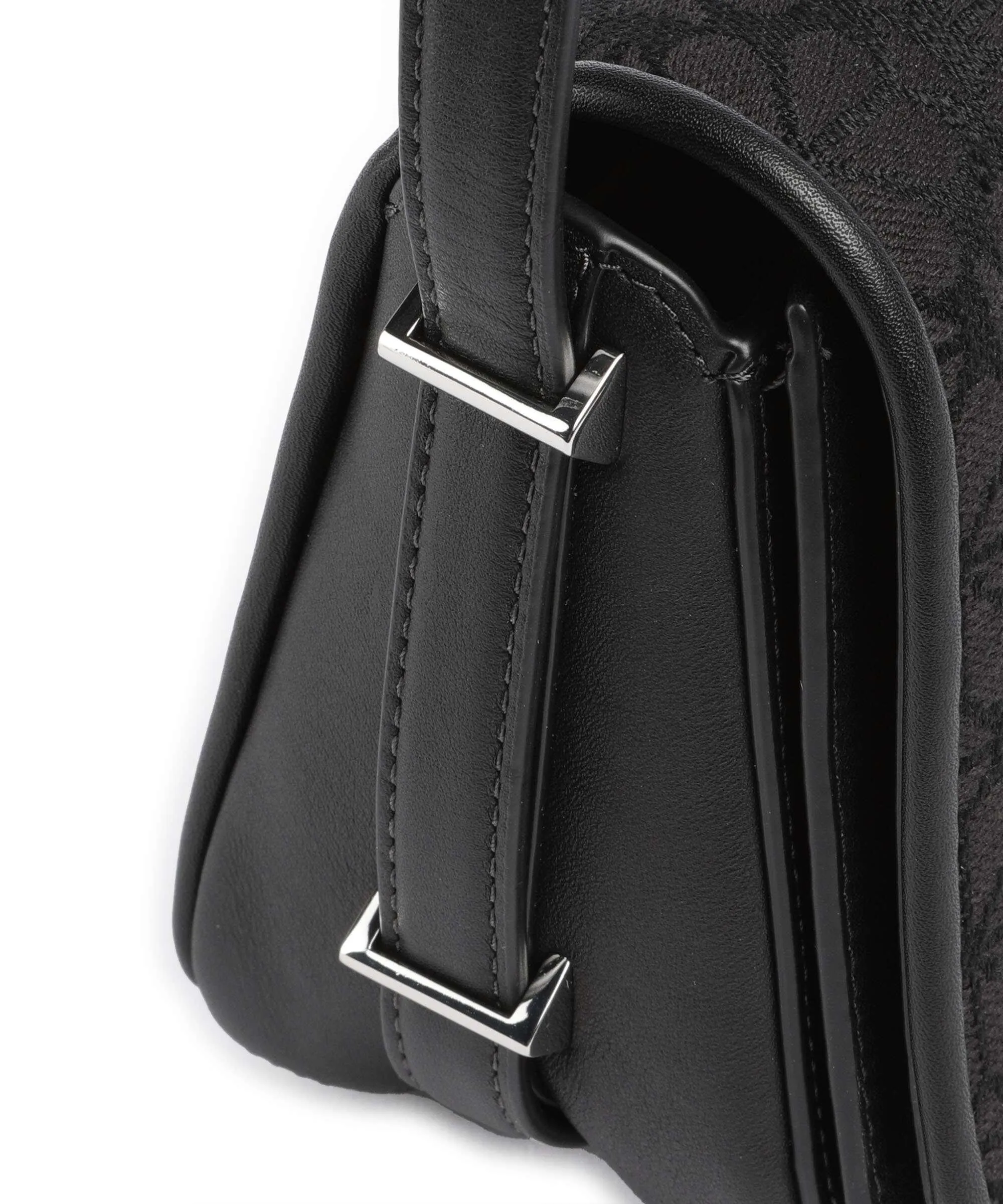  Kate Spade New York Spade Flower Jacquard Borsa a tracolla tissu, pelle di vacchetta finemente grana nero  