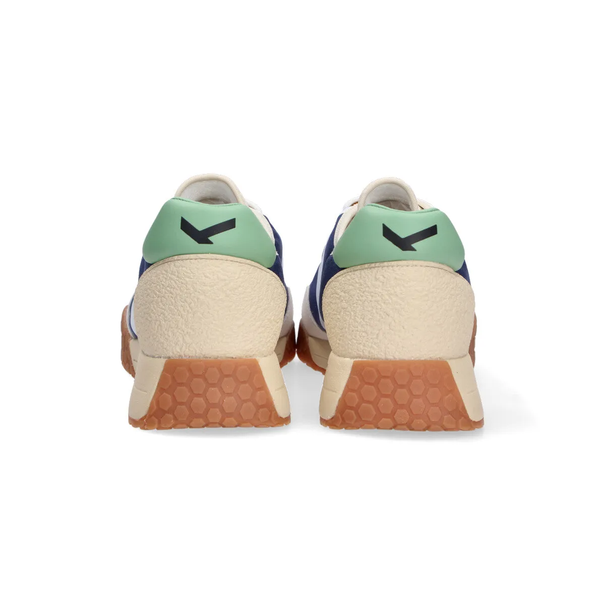 Keh-noo sneaker camoscio nylon blu beige menta